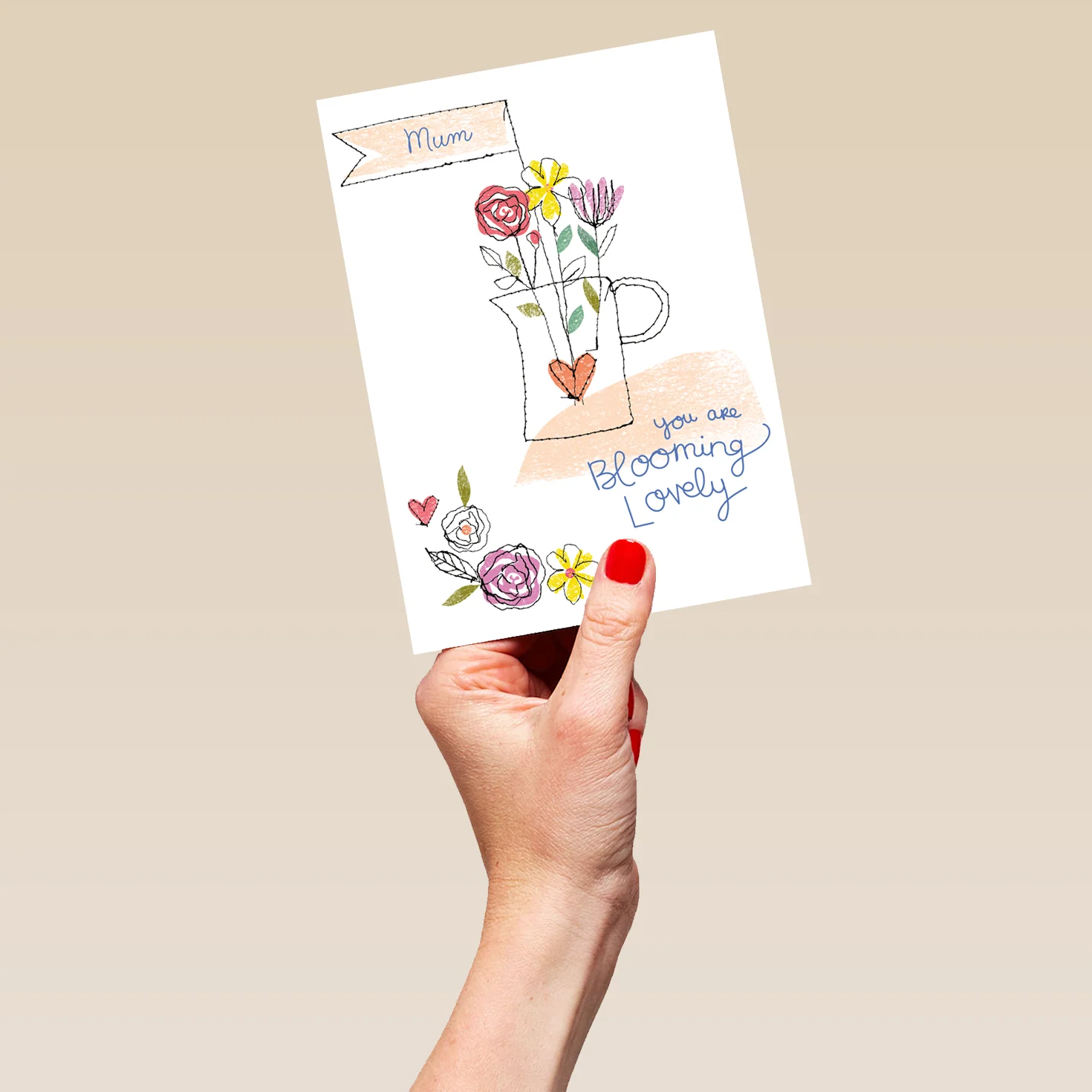 Personalised Blooming Lovely Flower Jug Mother's Day Card For Mum - Image 5