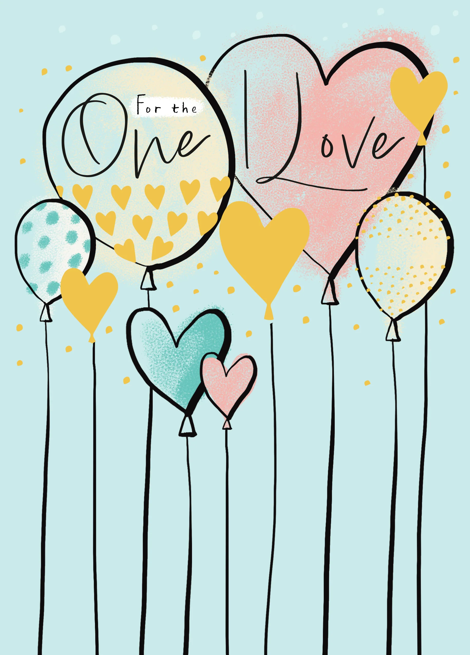 Personalised Blue Balloons & Hearts Birthday Card for One I Love