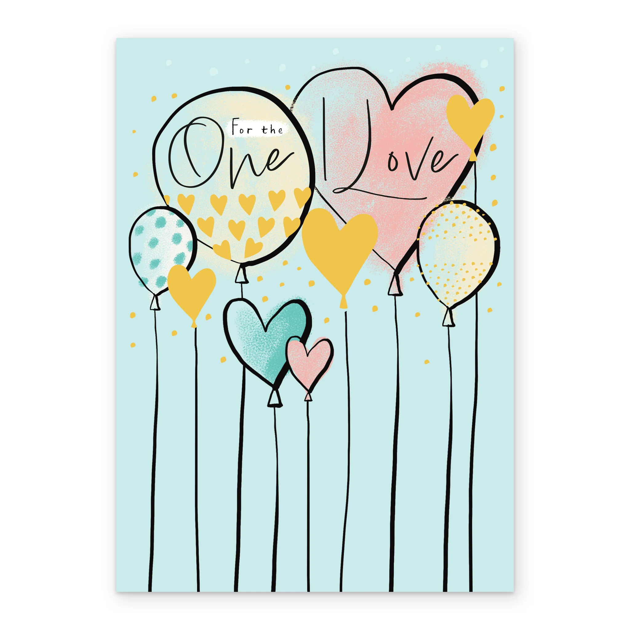 Personalised Blue Balloons & Hearts Birthday Card for One I Love - Image 2