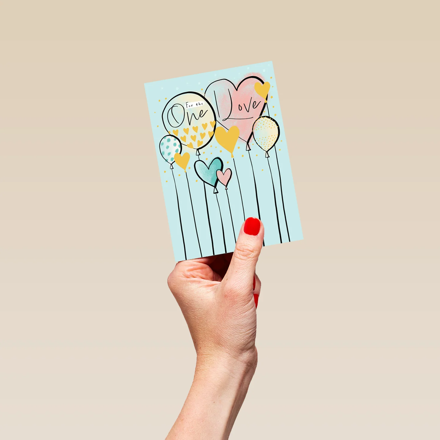 Personalised Blue Balloons & Hearts Birthday Card for One I Love - Image 4