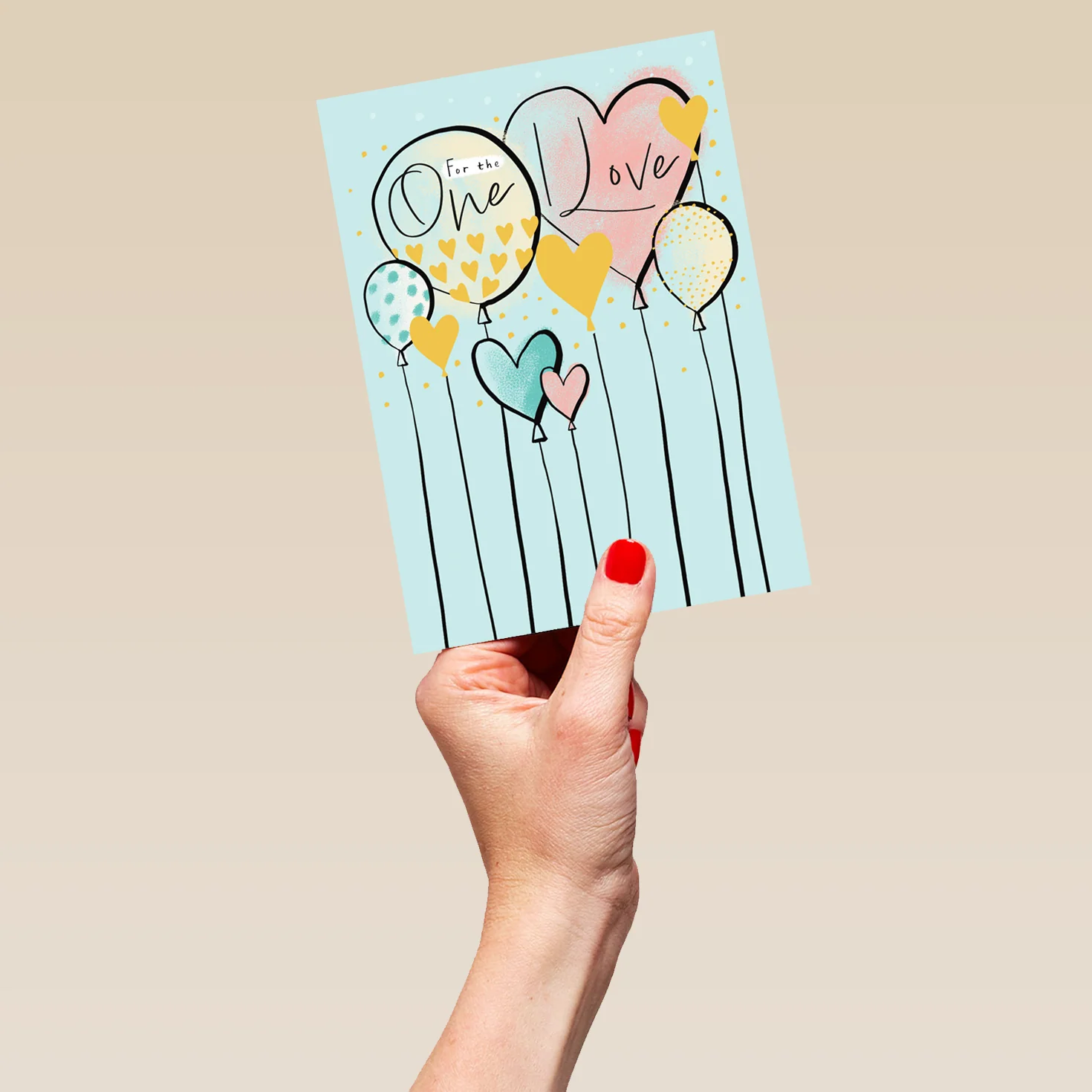 Personalised Blue Balloons & Hearts Birthday Card for One I Love - Image 5