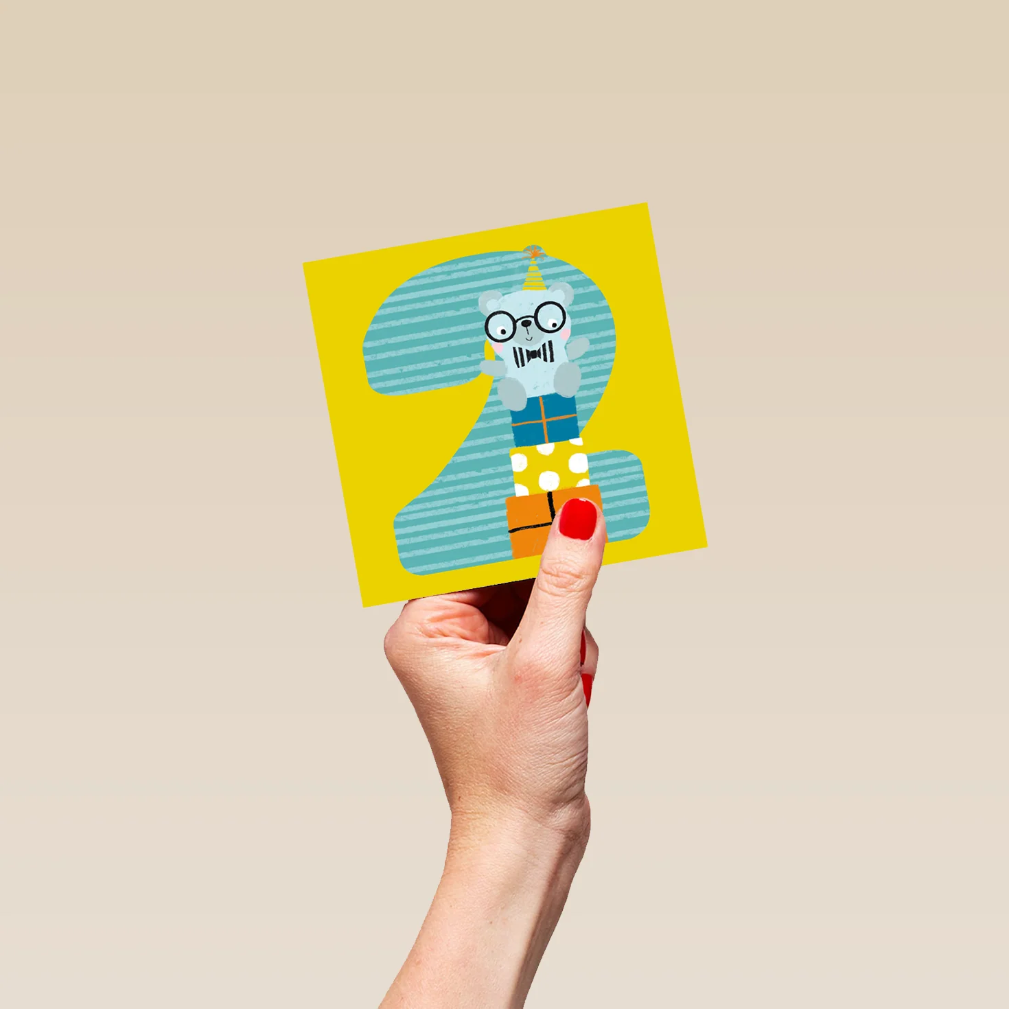 Personalised Blue Bear 2nd Birthday Card - Image 4