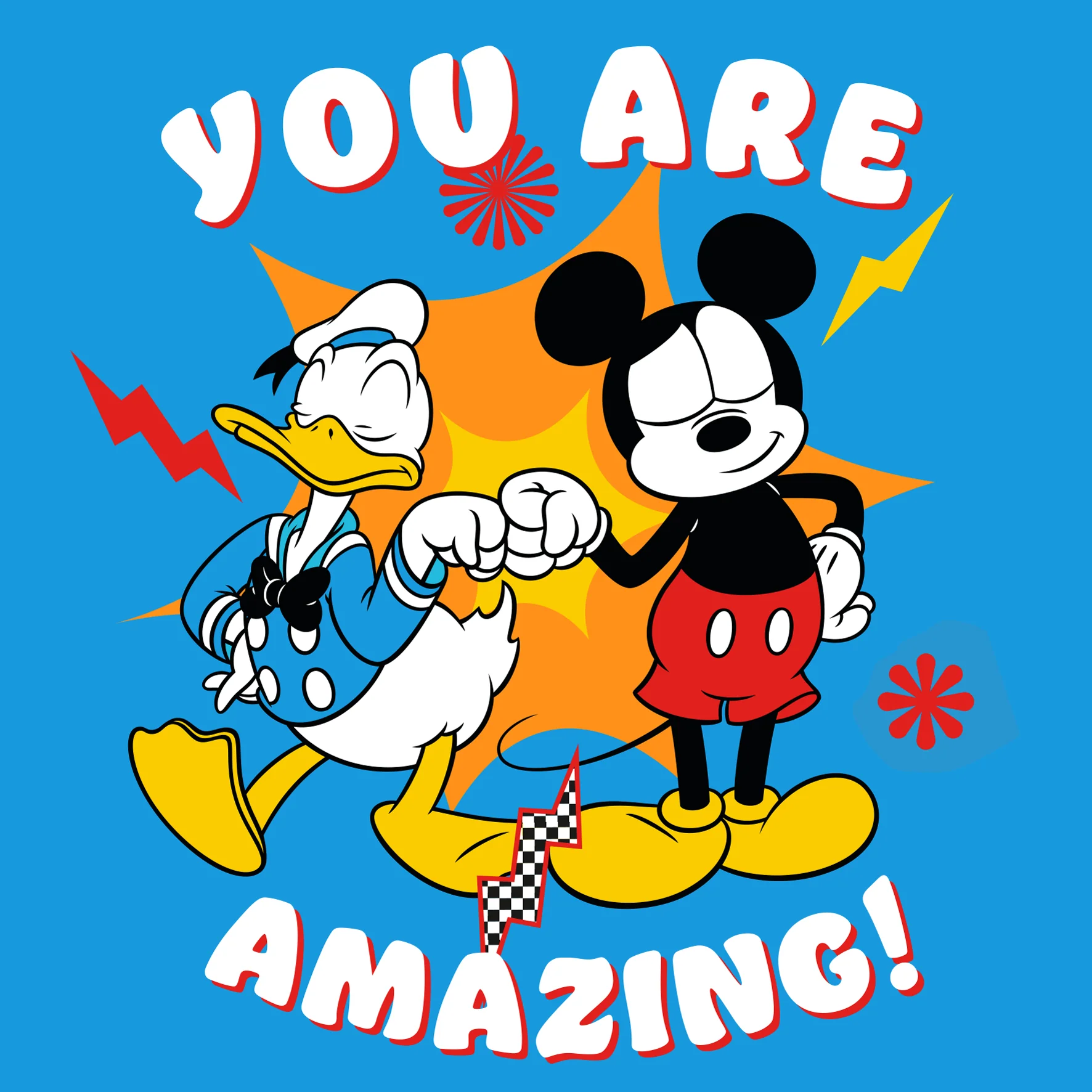 Personalised Blue Donald Duck & Mickey Mouse Friendship Card