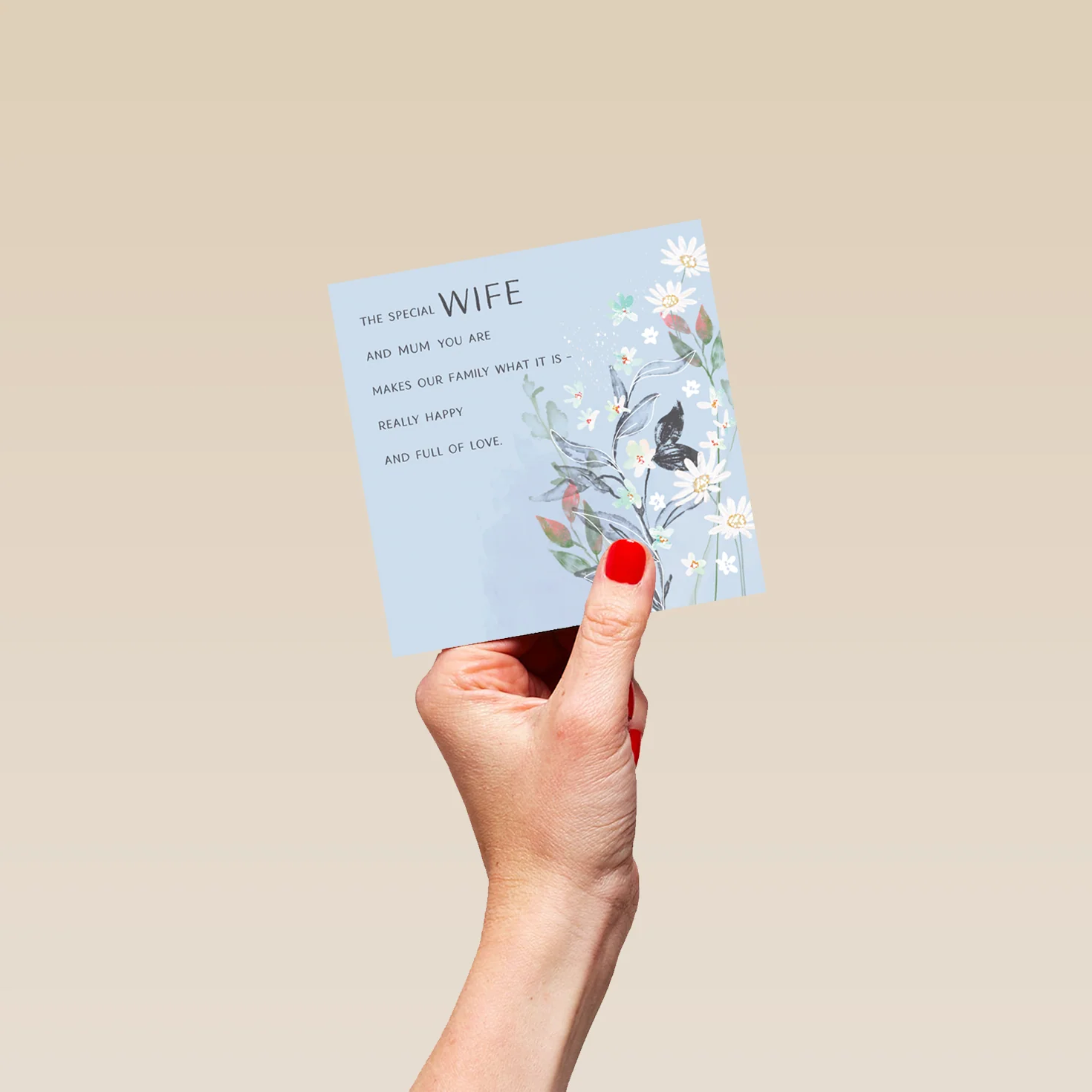Personalised Blue Florals with Verse Mother's Day Card For Wife - Image 4