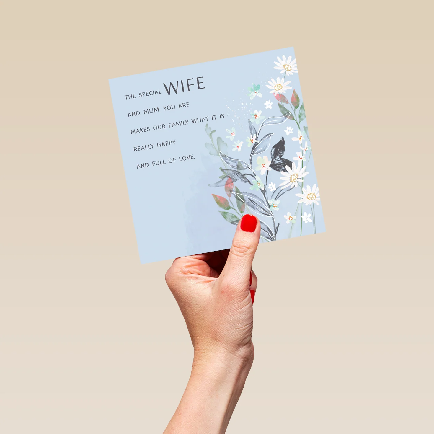 Personalised Blue Florals with Verse Mother's Day Card For Wife - Image 5