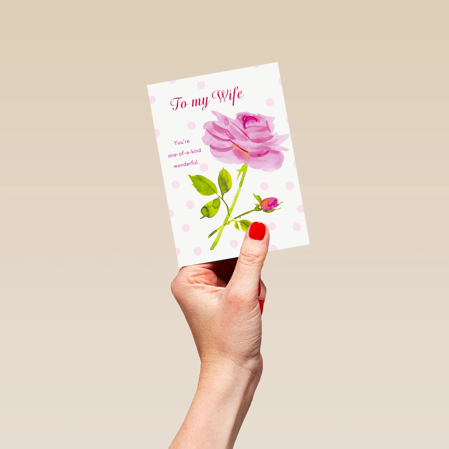 Personalised Blue Flower Card For Wife - Image 4