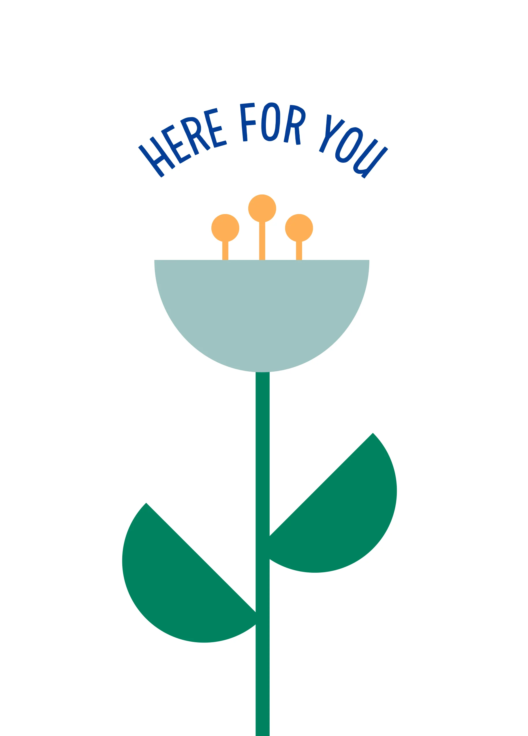 Personalised Blue Flower Thinking of You Card