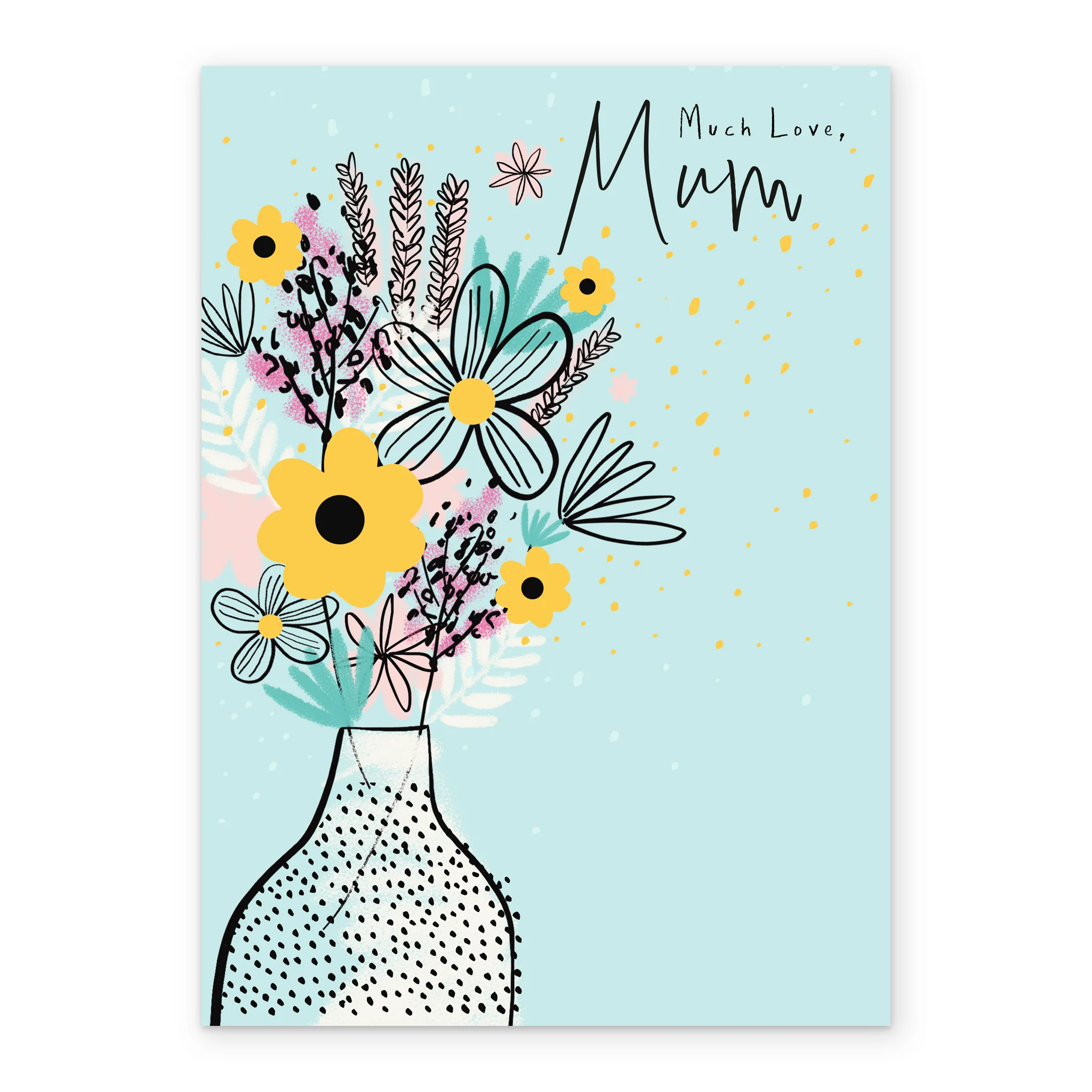 Personalised Blue Flowers & Vase Birthday Card for Mum - Image 2