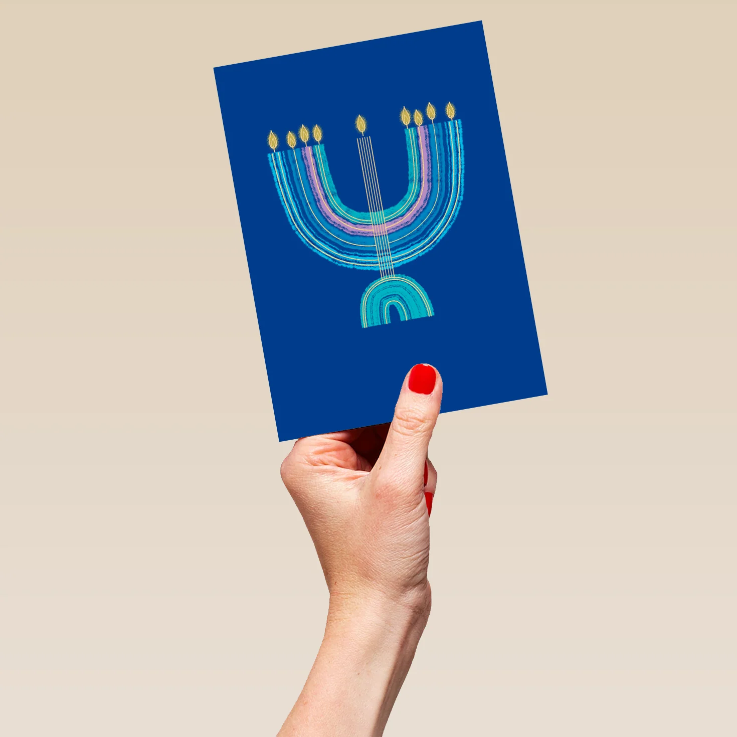 Personalised Blue Hanukkah Menorah Festival of Lights Card - Image 5