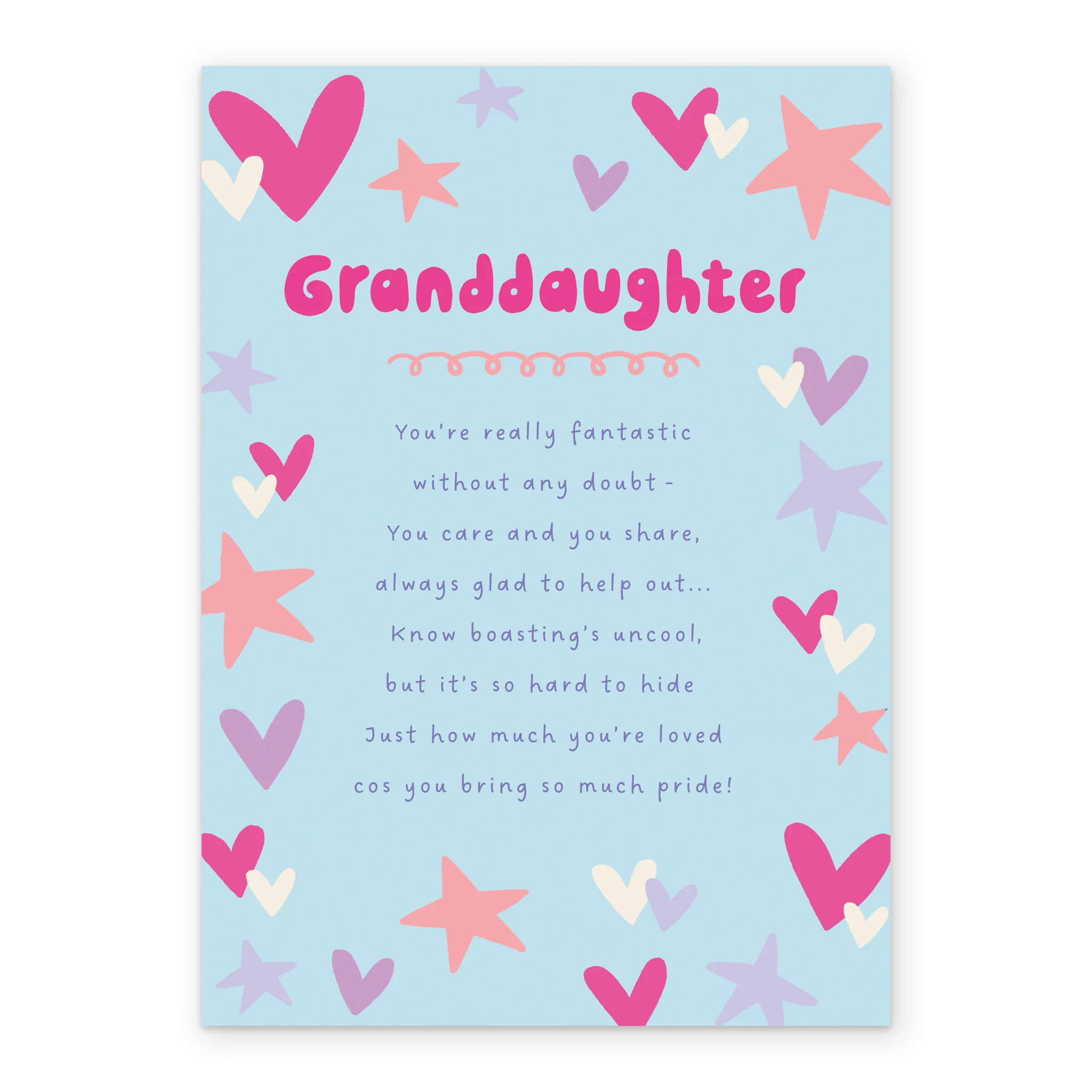 Personalised Blue Heartfelt Birthday Card for Granddaughter - Image 2
