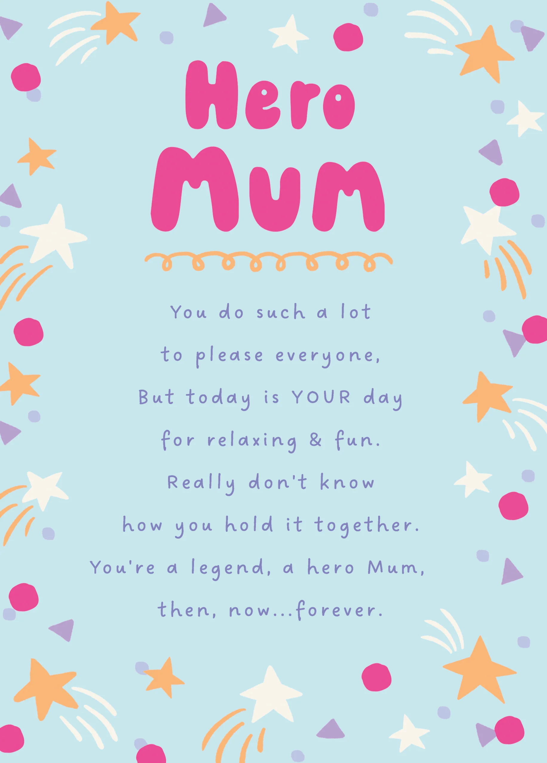 Personalised Blue Heartfelt Birthday Card for Mum