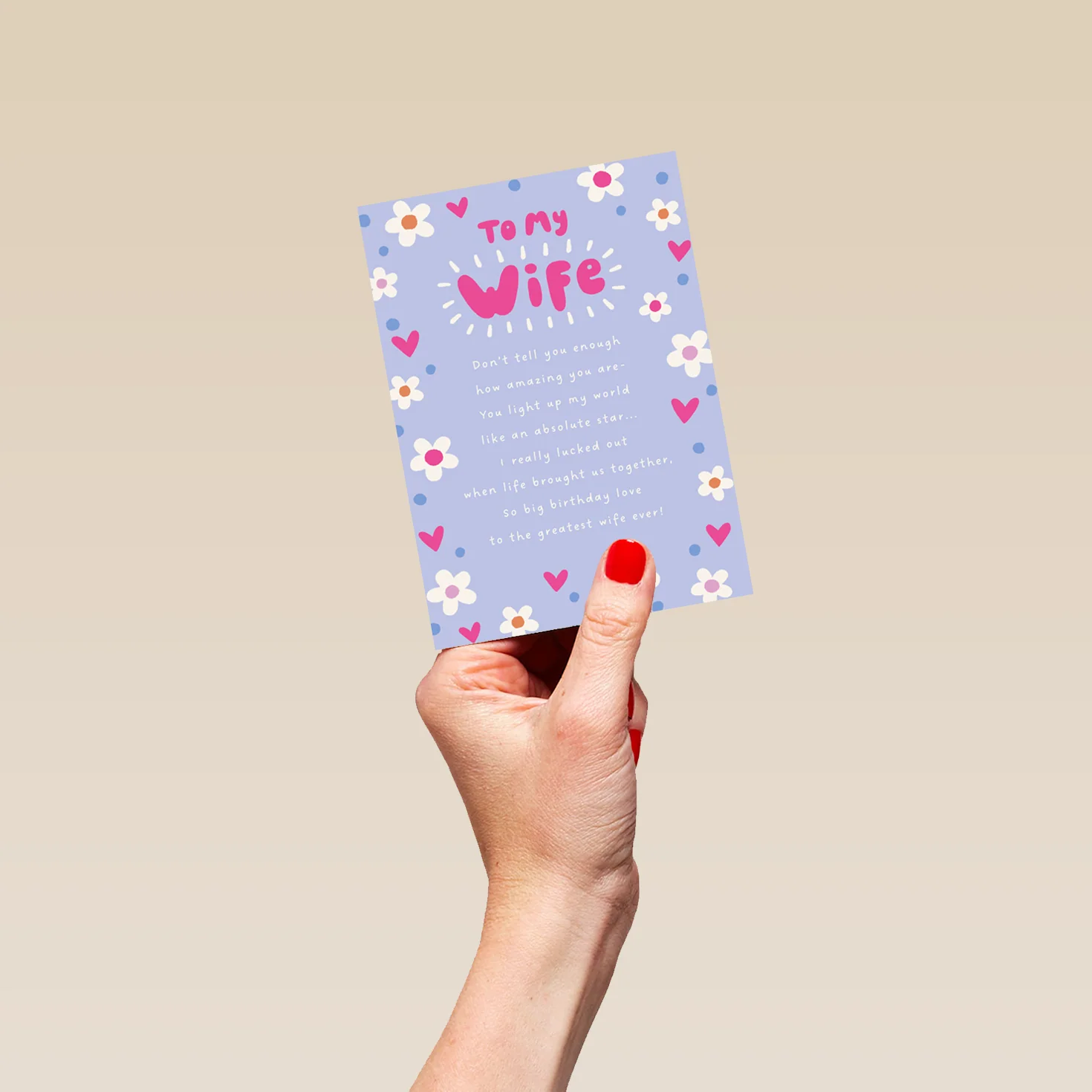 Personalised Blue Heartfelt Birthday Card for Wife - Image 4