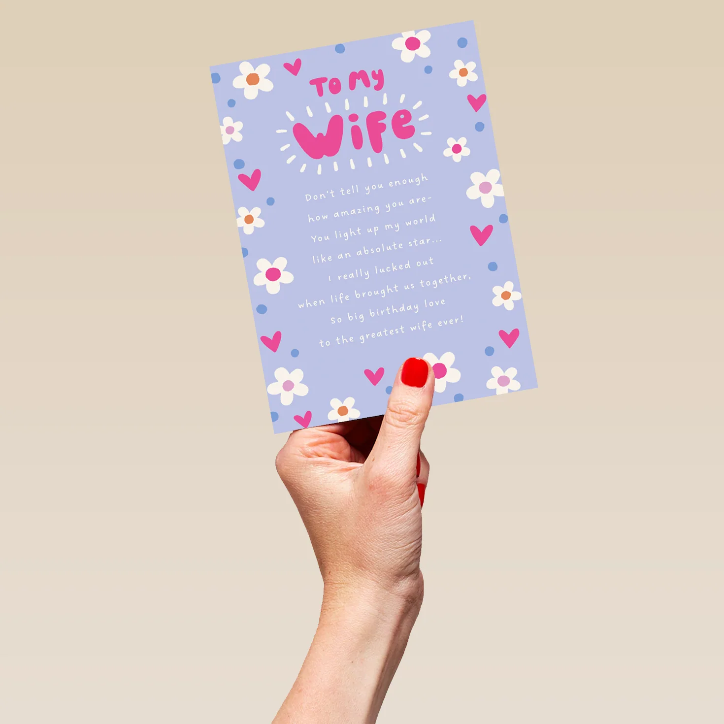 Personalised Blue Heartfelt Birthday Card for Wife - Image 5