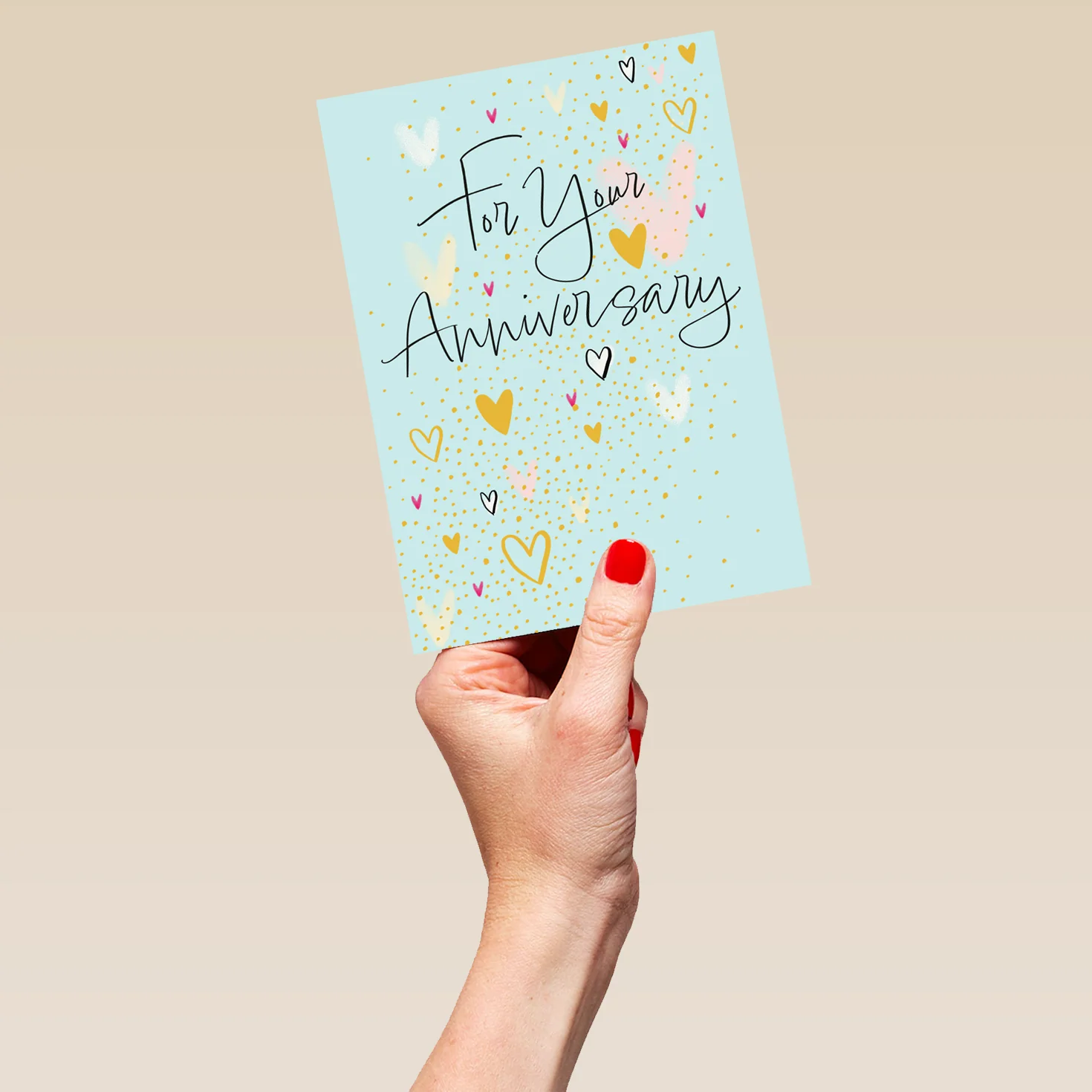 Personalised Blue Hearts Anniversary Card - Image 5