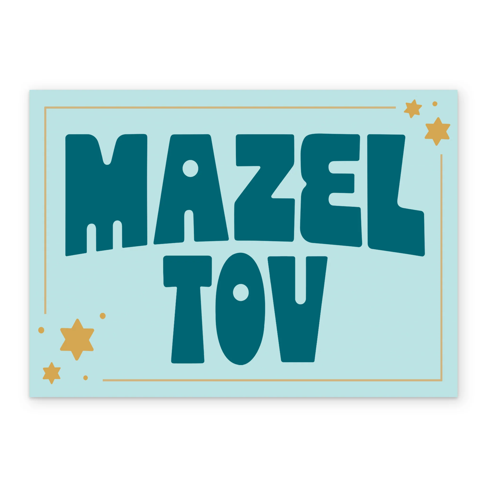 Personalised Blue 'Mazel Tov' Congratulations Card - Image 2