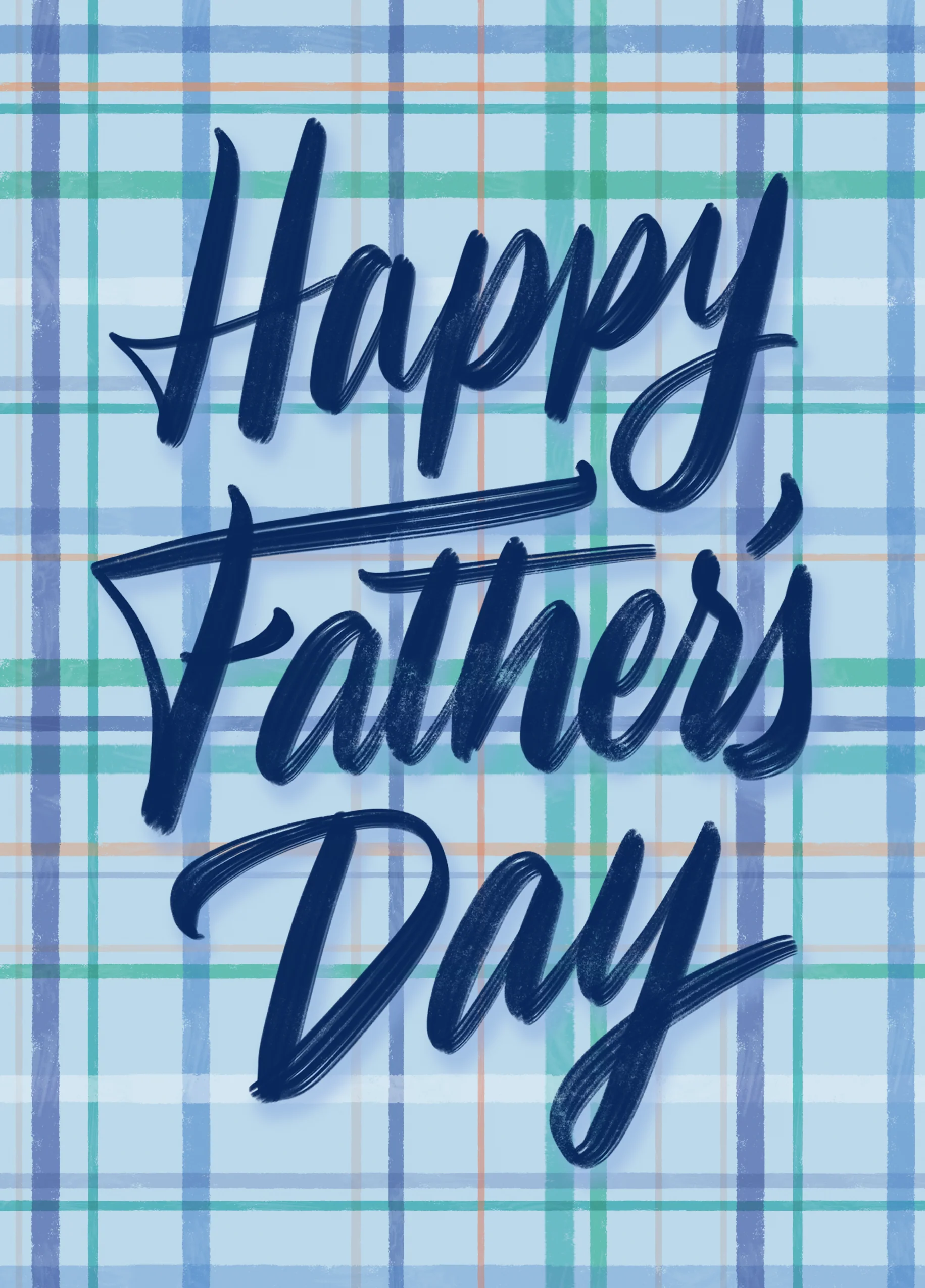 Personalised Blue Plaid Father's Day Card