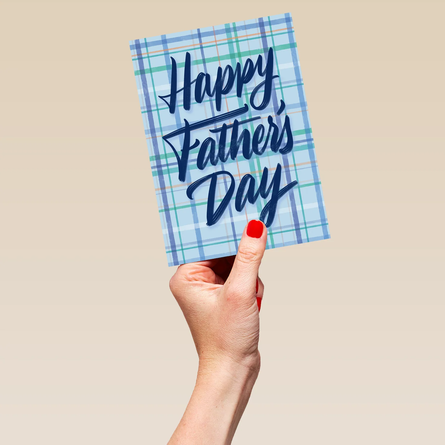 Personalised Blue Plaid Father's Day Card - Image 5