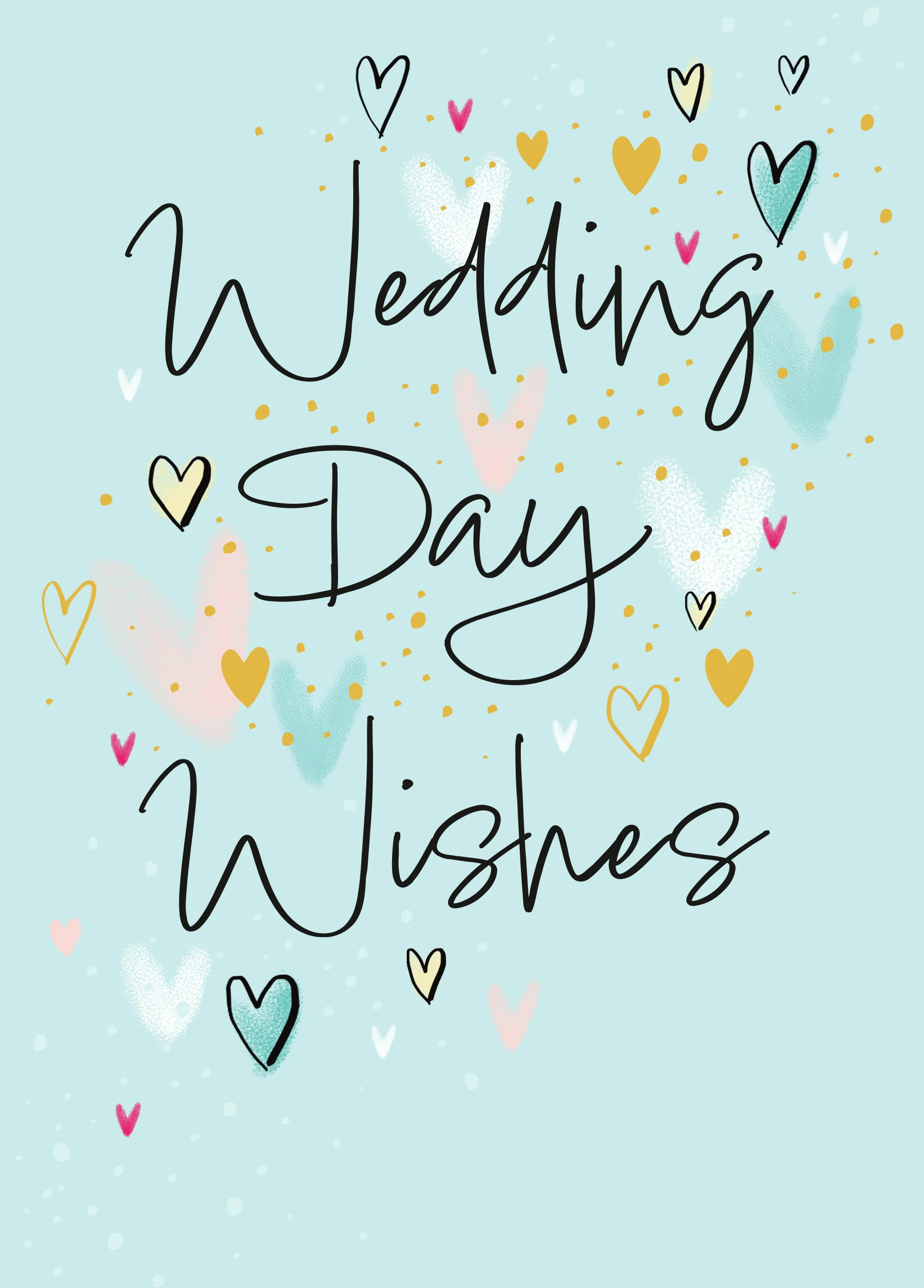 Personalised Blue 'Wedding Day Wishes' Wedding Card