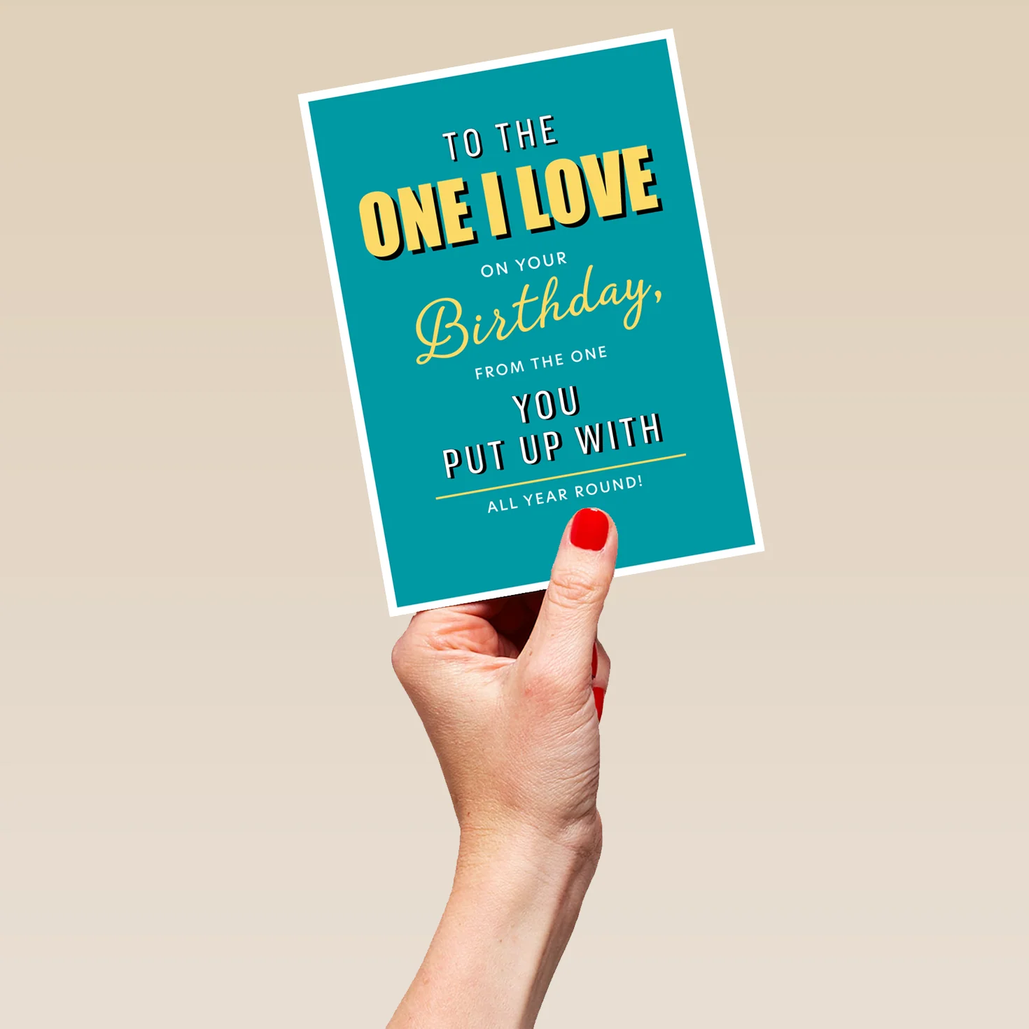 Personalised Blue Word Art One I Love Birthday Card - Image 5