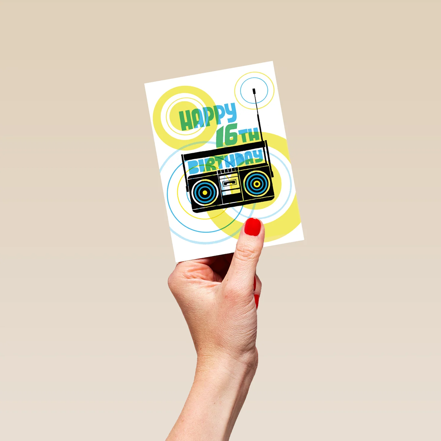 Personalised Boom Box 16th Birthday Card - Image 4