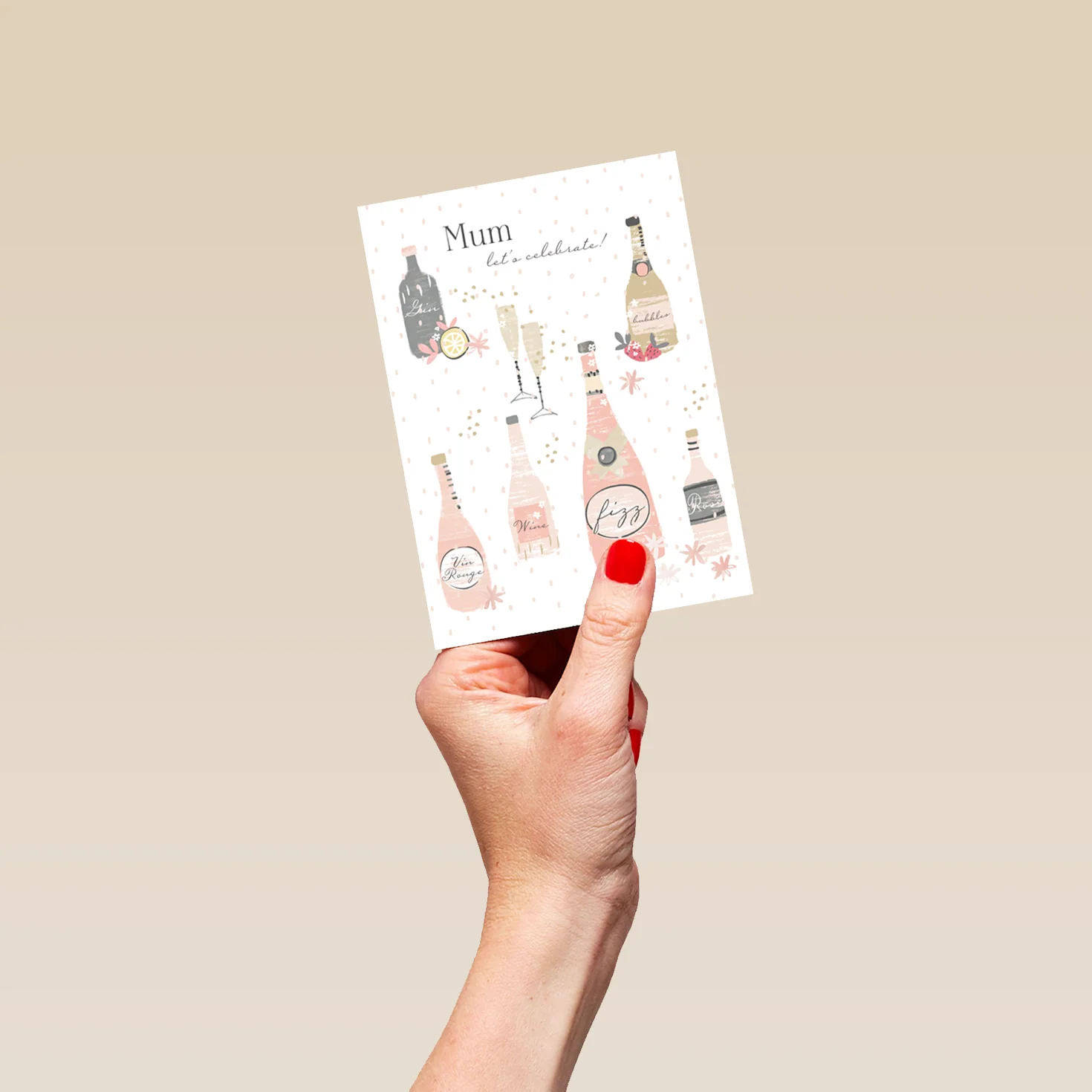 Personalised Bottle & Fizz Classic Card For Mum - Image 4