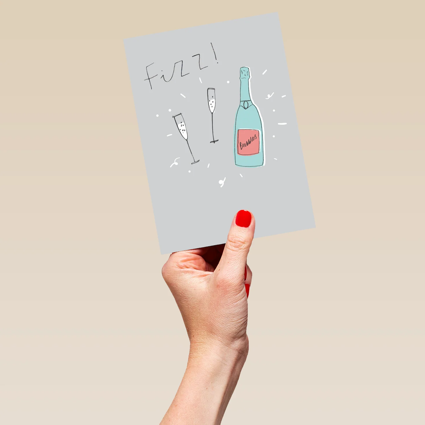 Personalised Bottle Fizz Glasses Congratulations Card - Image 5