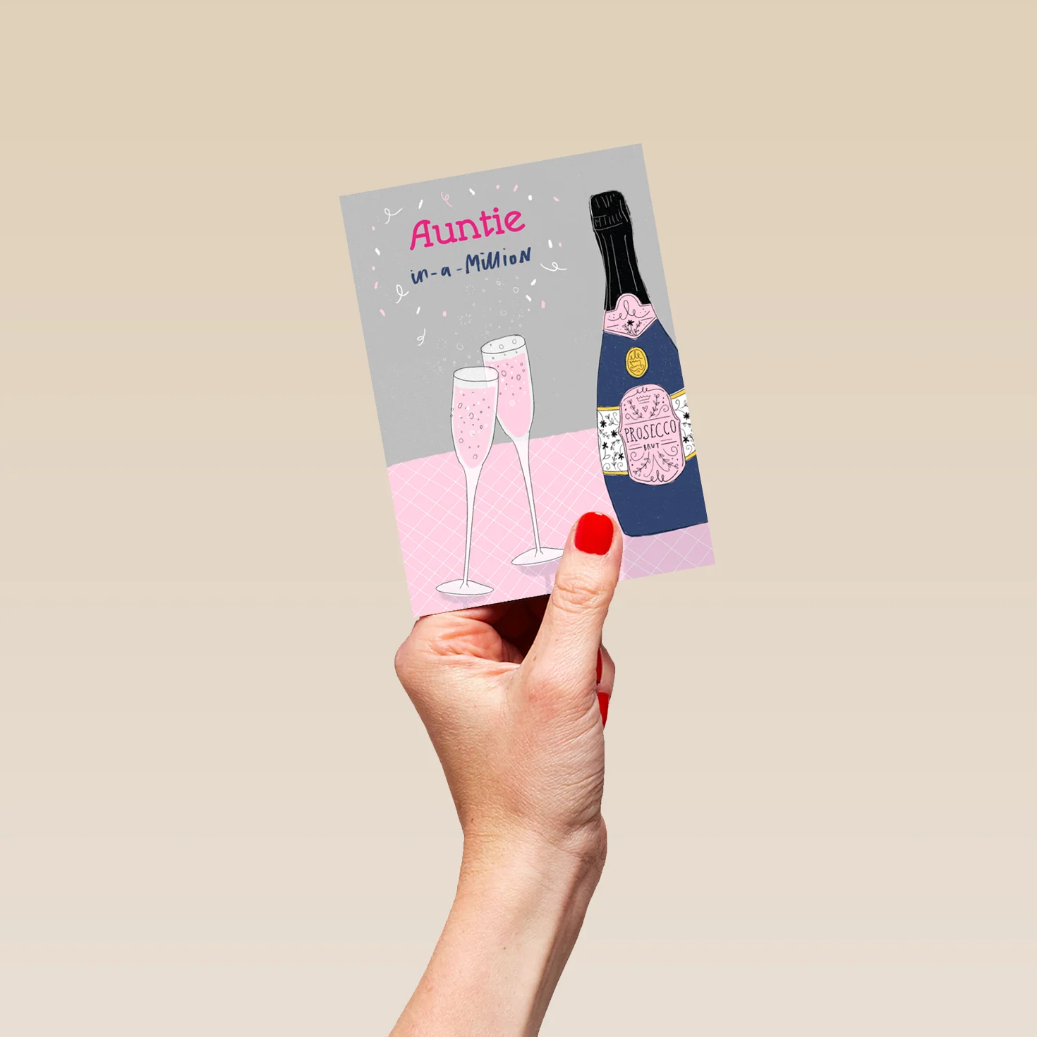 Personalised Bottle of Fizz Mother's Day Card For Auntie - Image 4