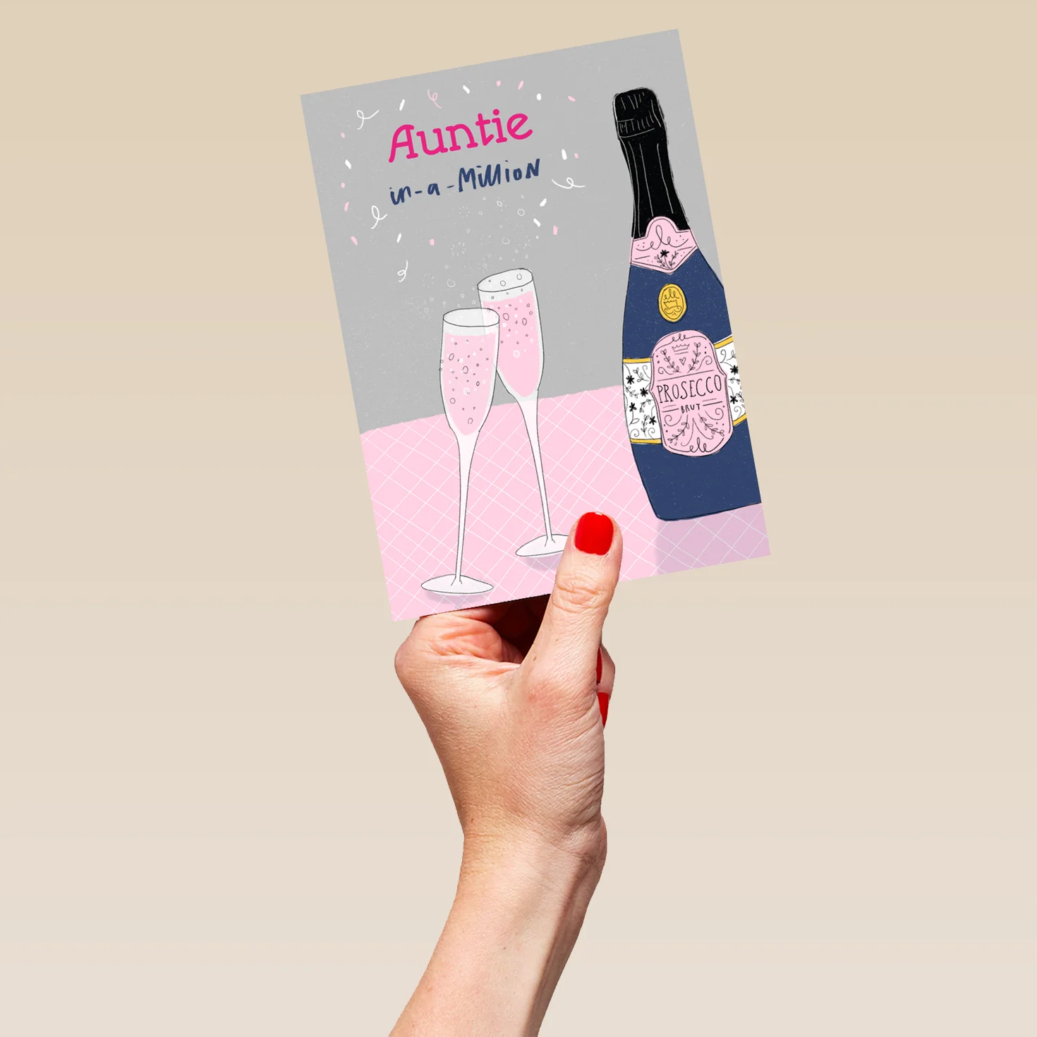 Personalised Bottle of Fizz Mother's Day Card For Auntie - Image 5