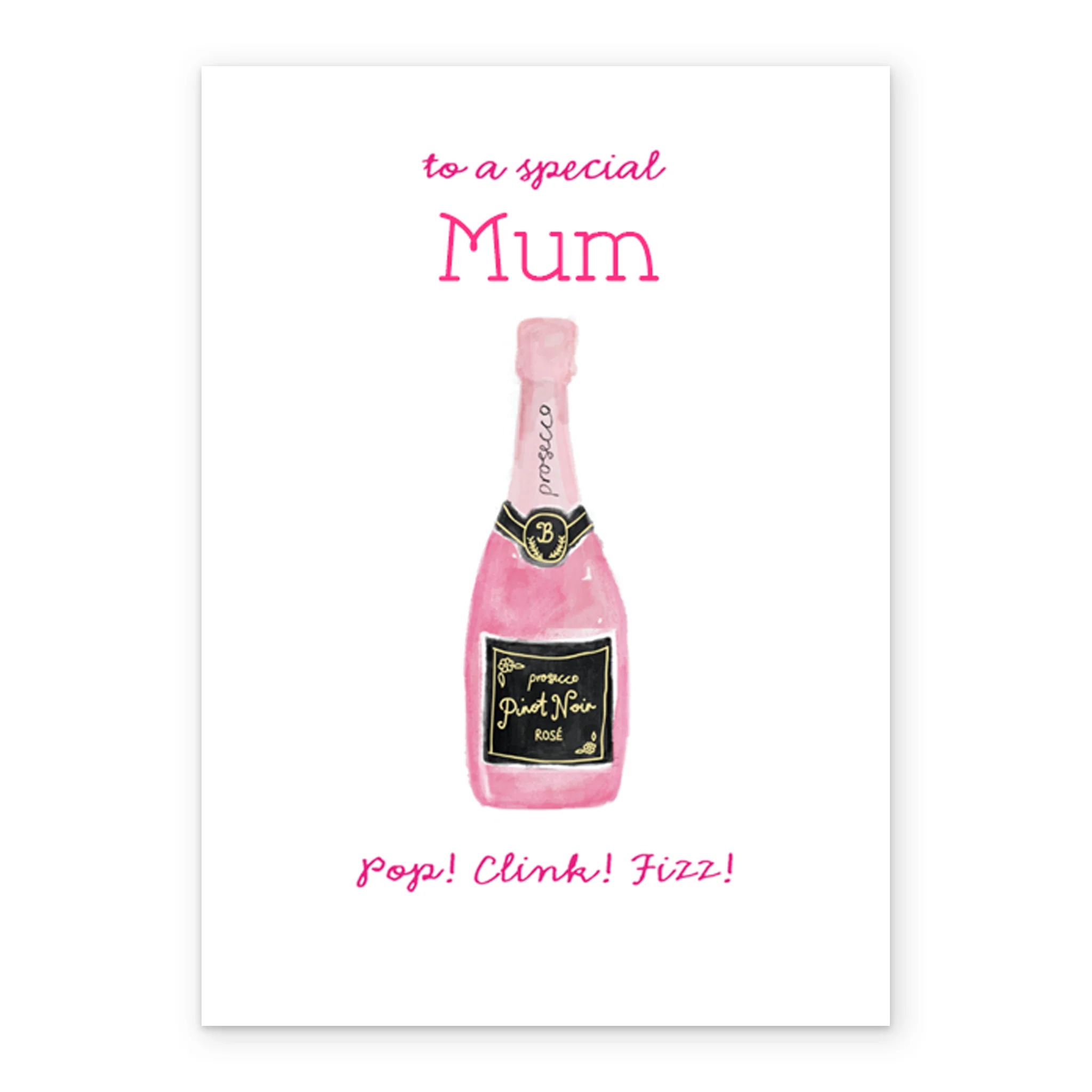 Personalised Bottle Of Pink Fizz For Mum Card - Image 2