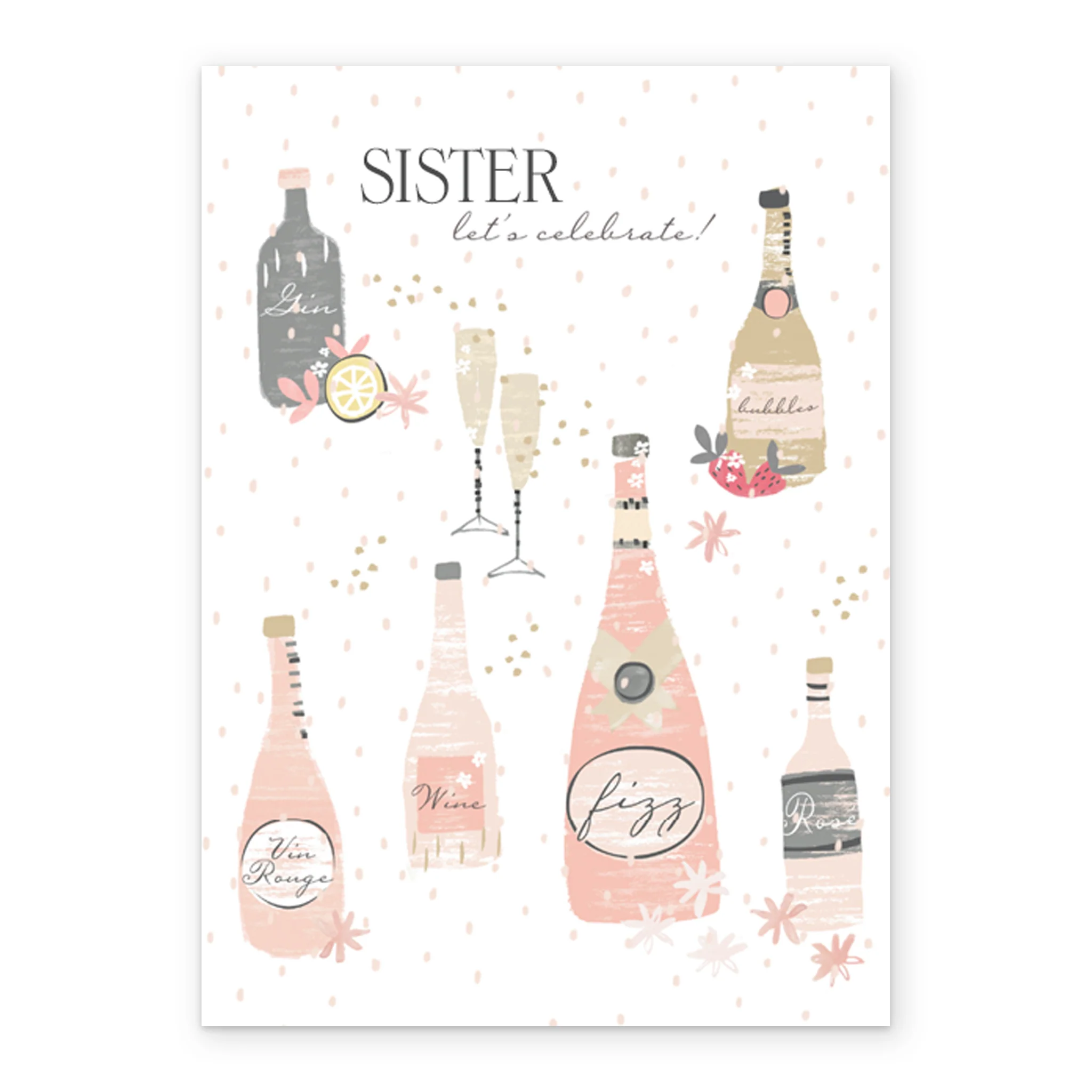 Personalised Bottles & Fizz Birthday Card For Sister - Image 2