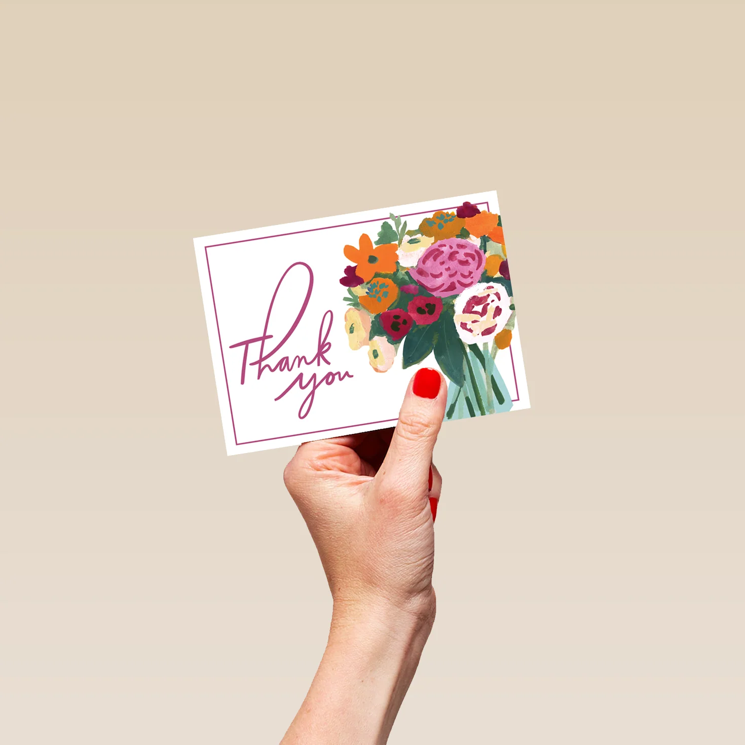 Personalised Bouquet of Flowers Thank You Card - Image 4