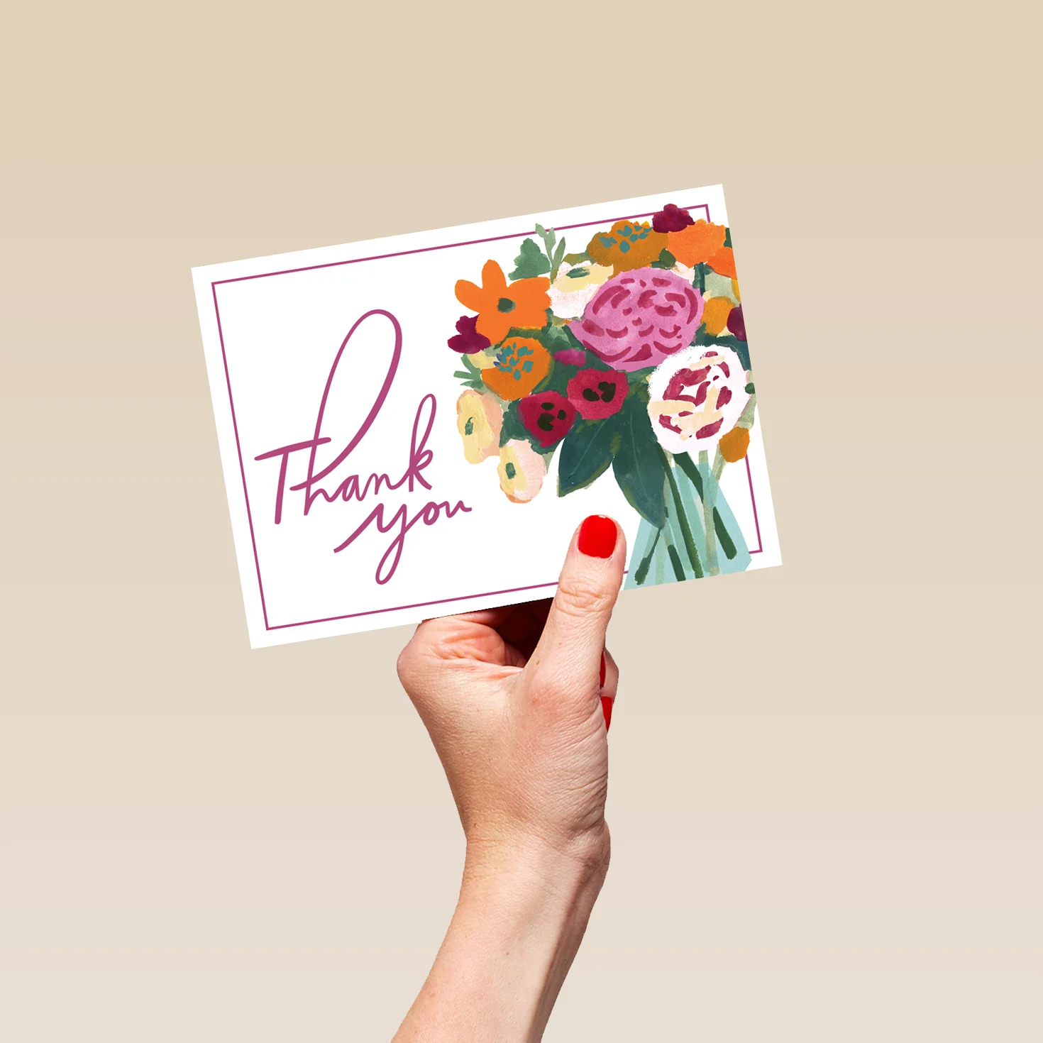 Personalised Bouquet of Flowers Thank You Card - Image 5