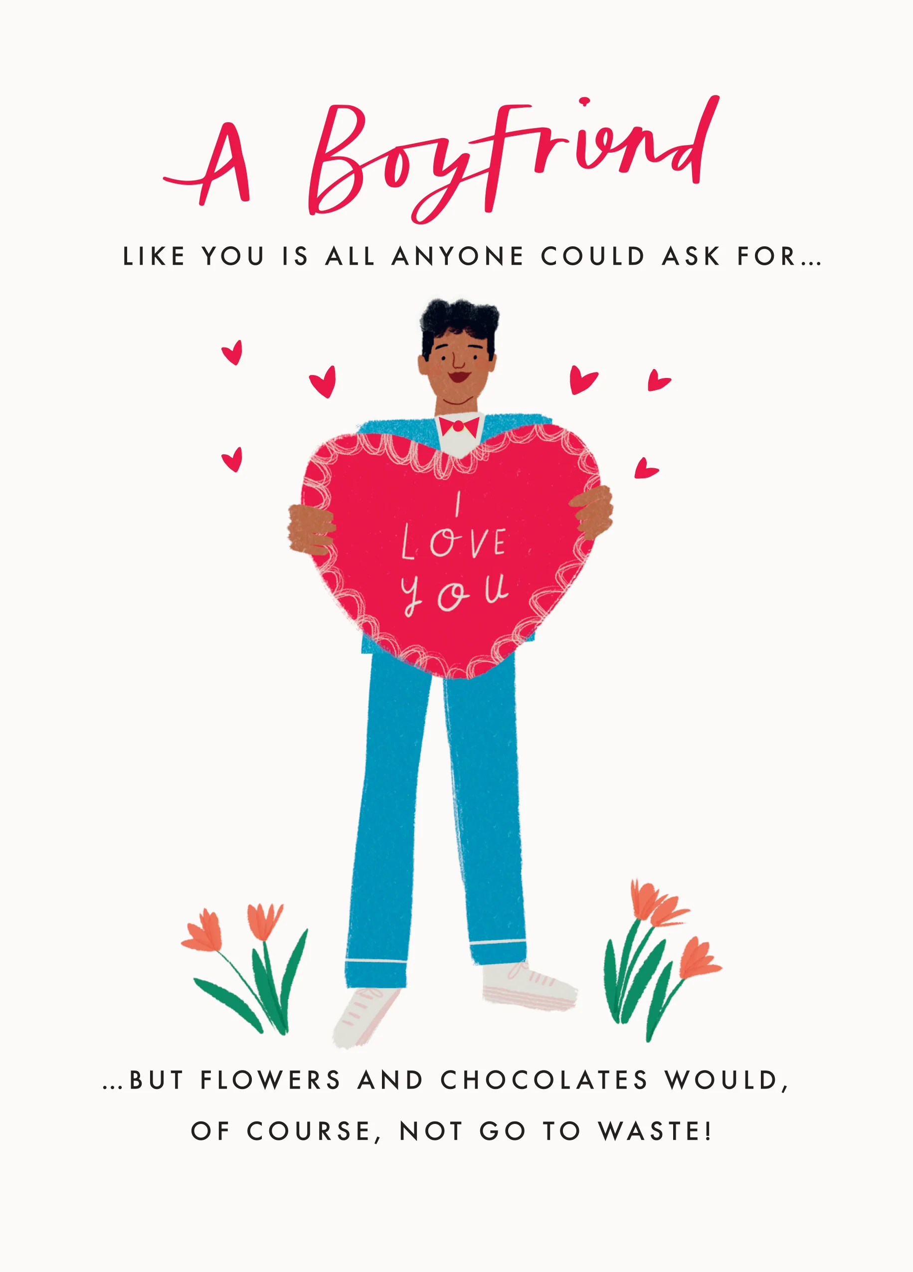 Personalised Boyfriend Illustrated Valentine's Day Card