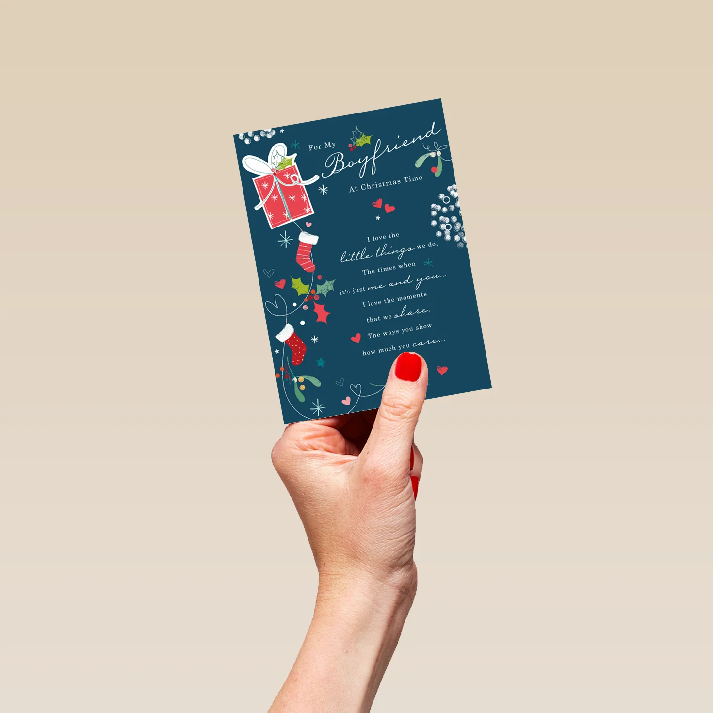 Personalised Boyfriend Traditional Christmas Card - Image 4