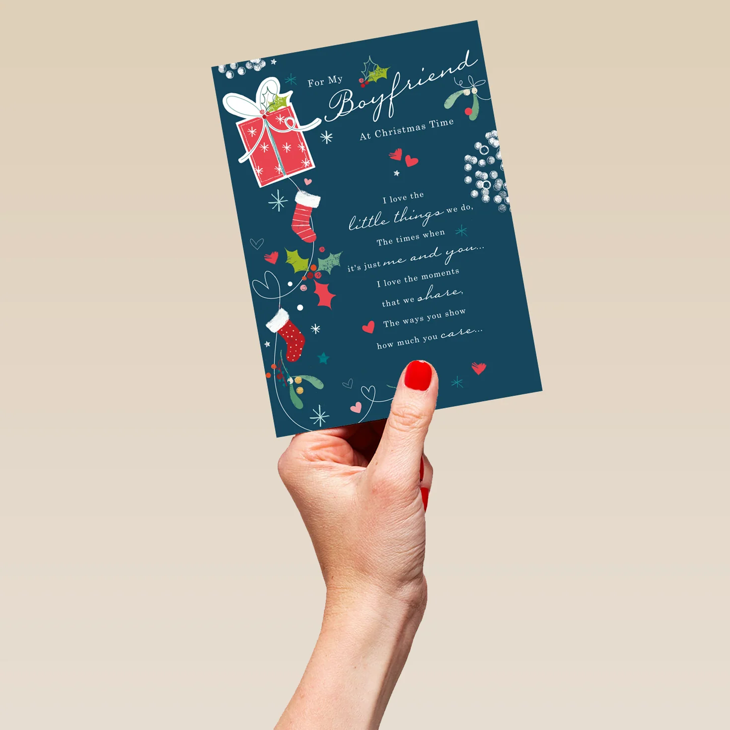 Personalised Boyfriend Traditional Christmas Card - Image 5