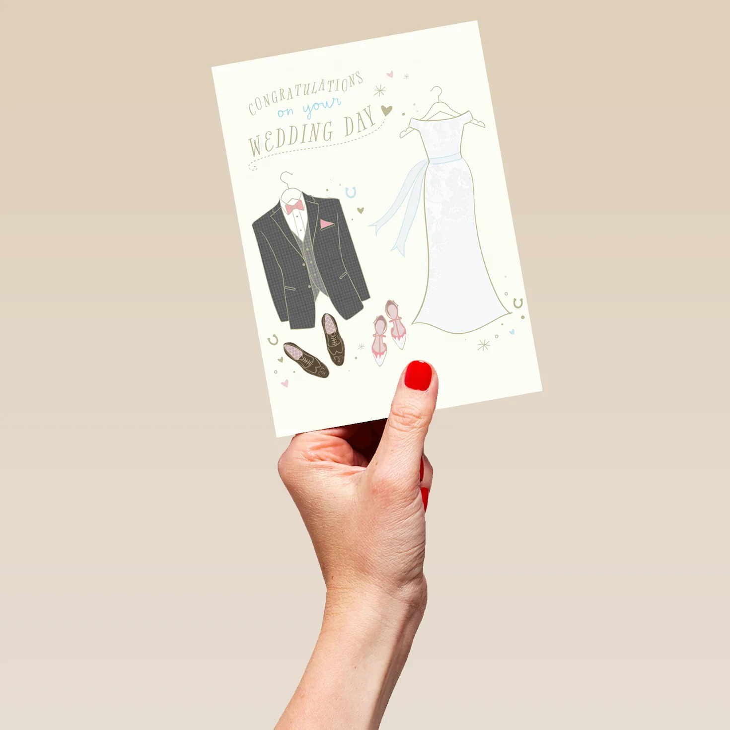 Personalised Bride Groom Outfits Wedding Congratulations Card - Image 5