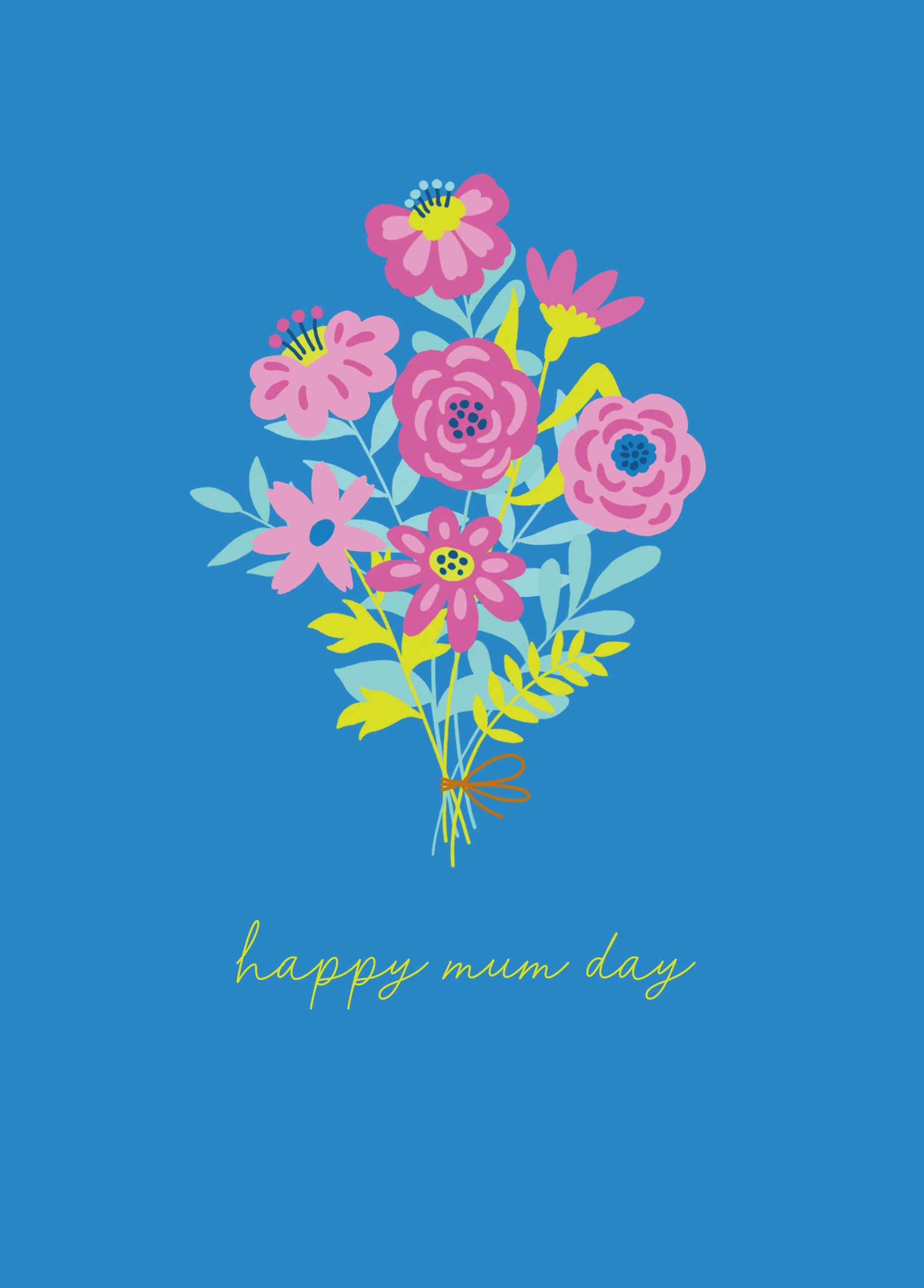 Personalised Bright Floral Bouquet Design Mother's Day Card