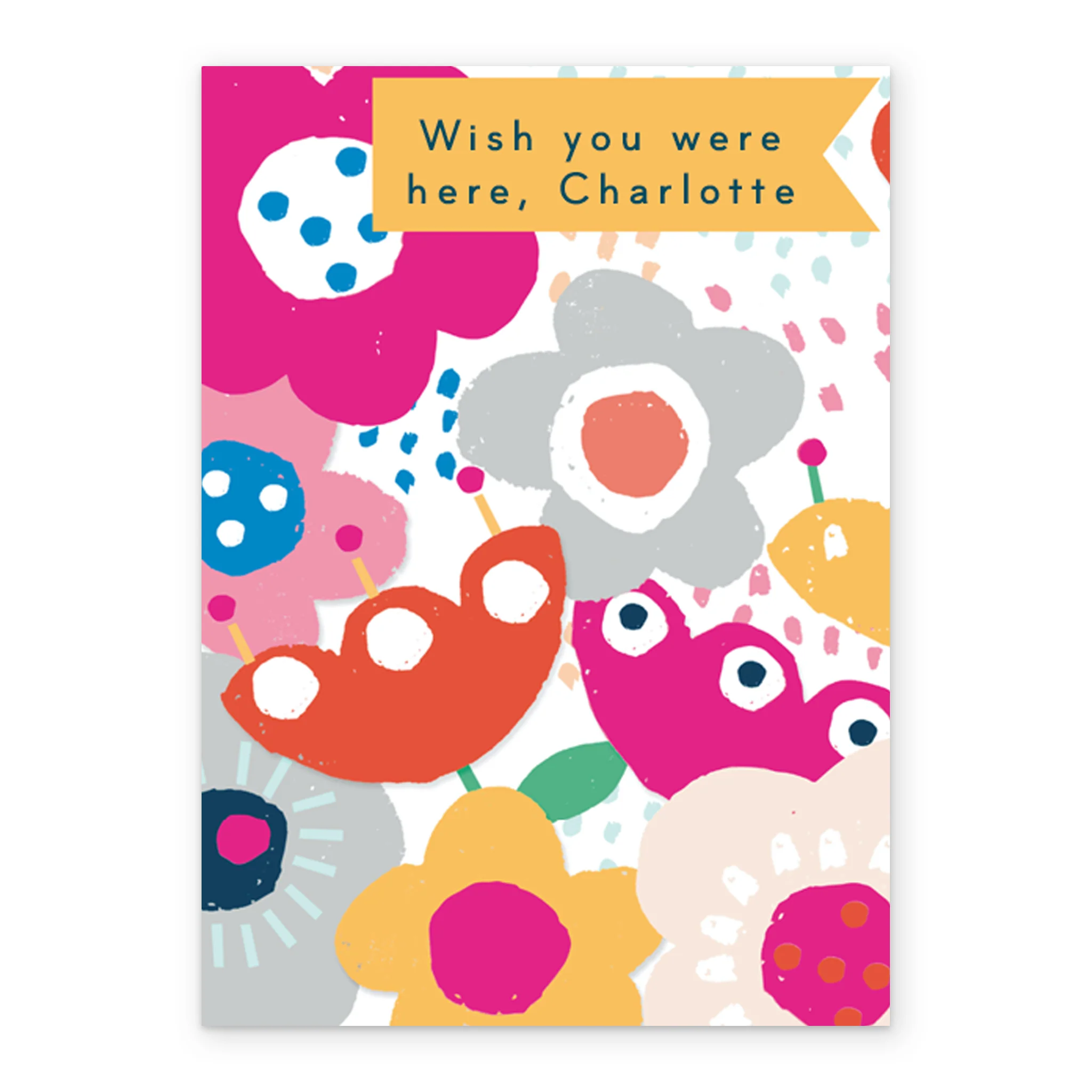 Personalised Bright Flowers Miss You Card - Image 2
