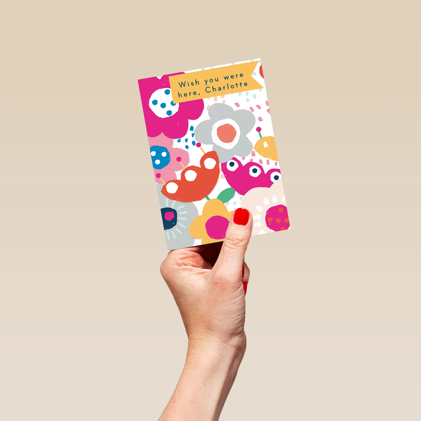 Personalised Bright Flowers Miss You Card - Image 4
