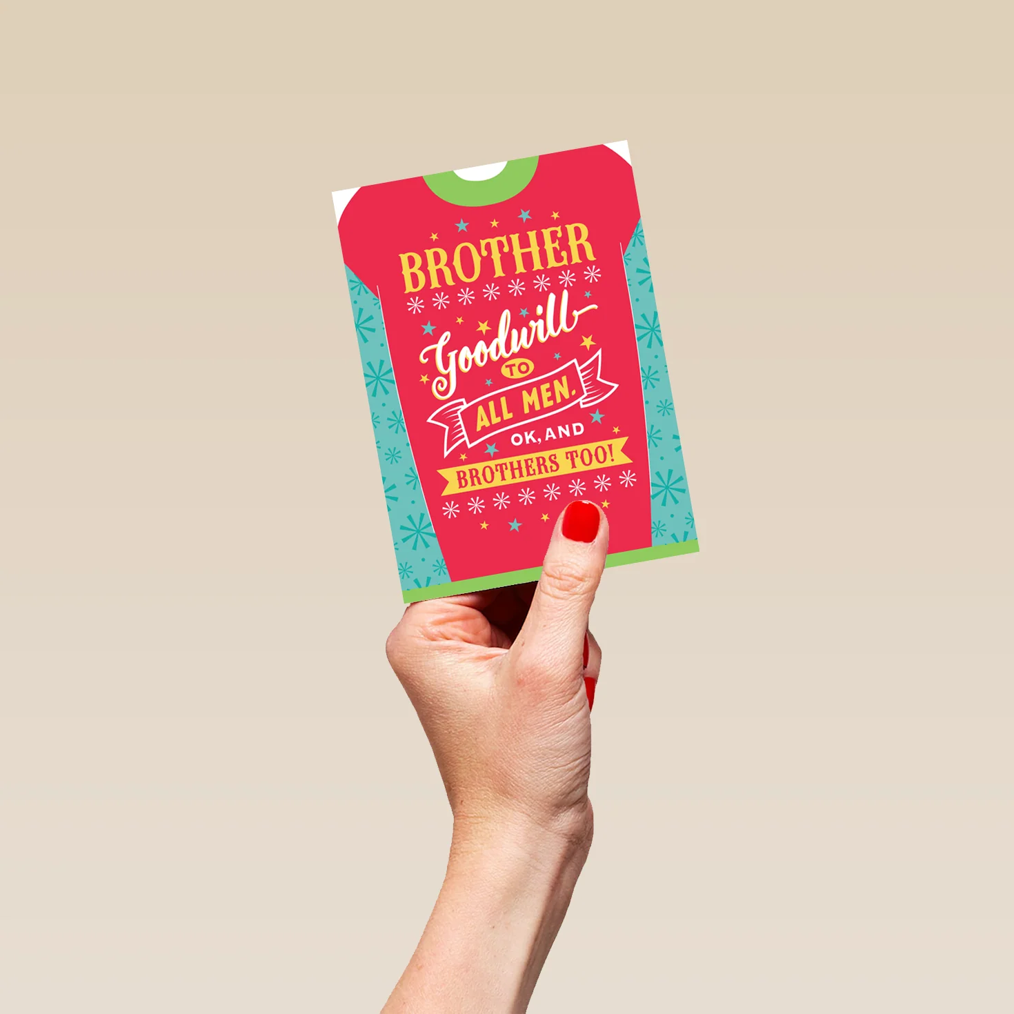 Personalised Brother Festive Sweater Christmas Card - Image 4