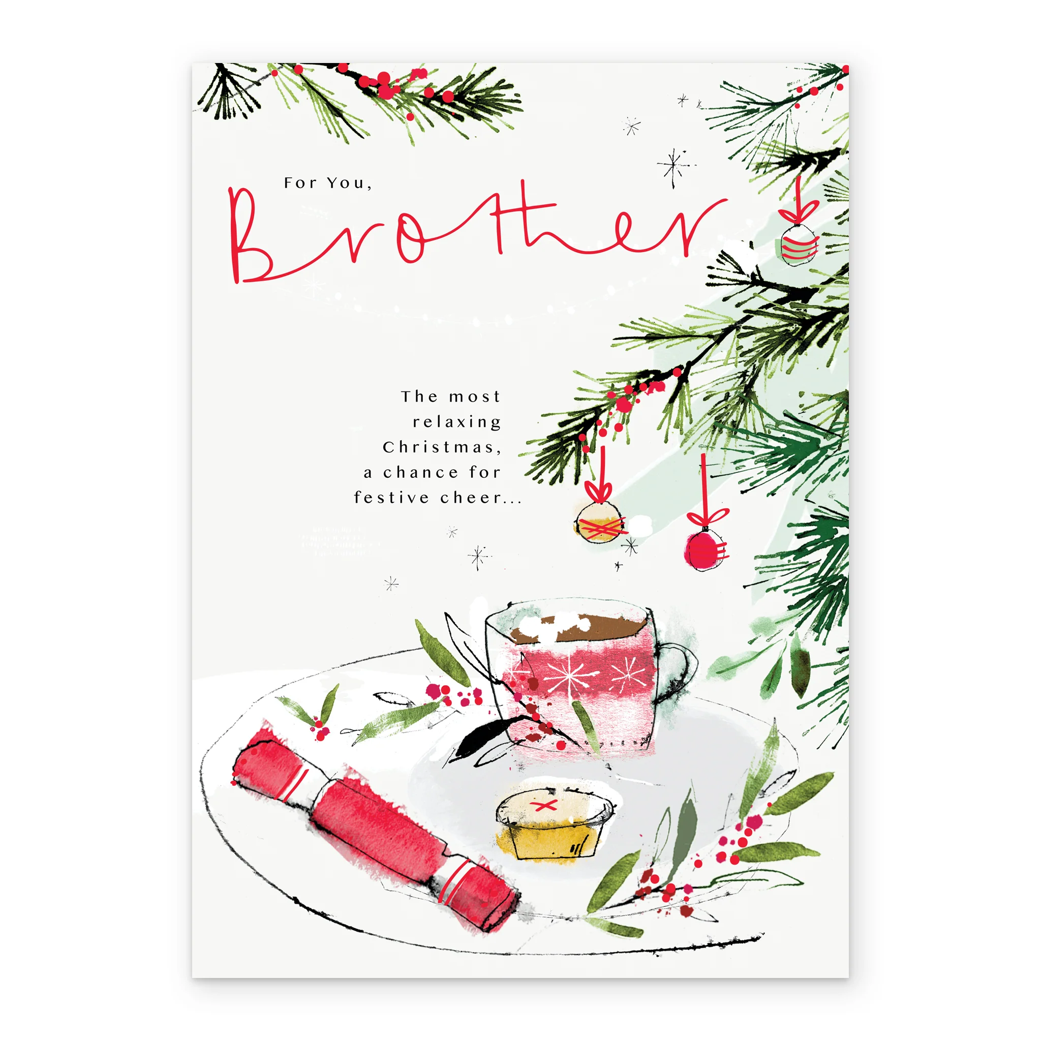 Personalised Brother Mince Pie And Cracker Christmas Card - Image 2