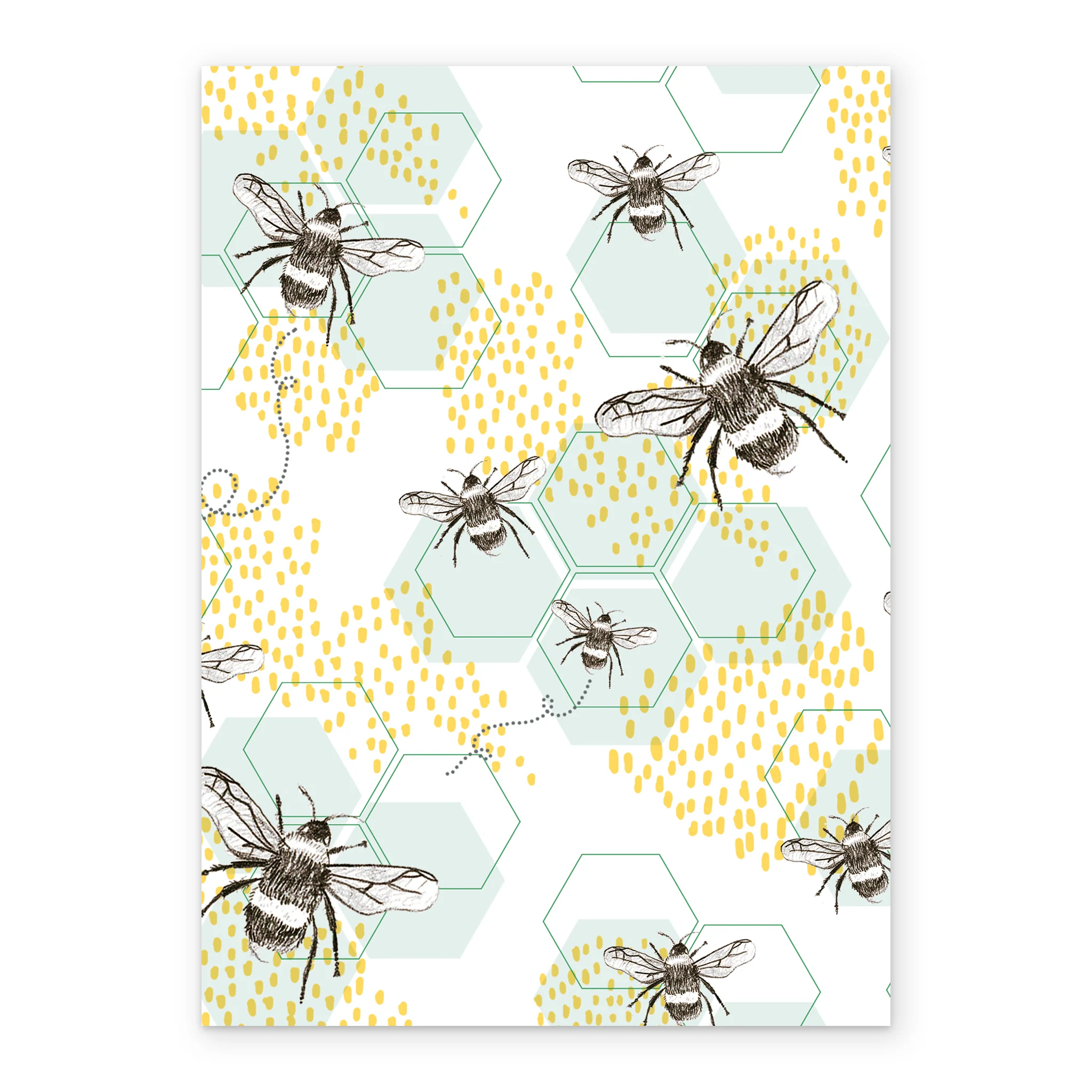 Personalised Bumble Bees And Floral Pattern Card - Image 2