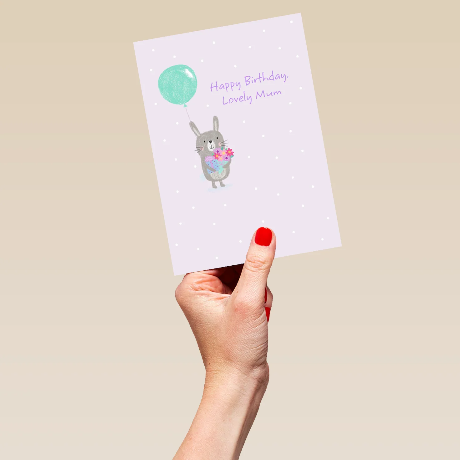 Personalised Bunny & Balloon Birthday Card For Mum - Image 5