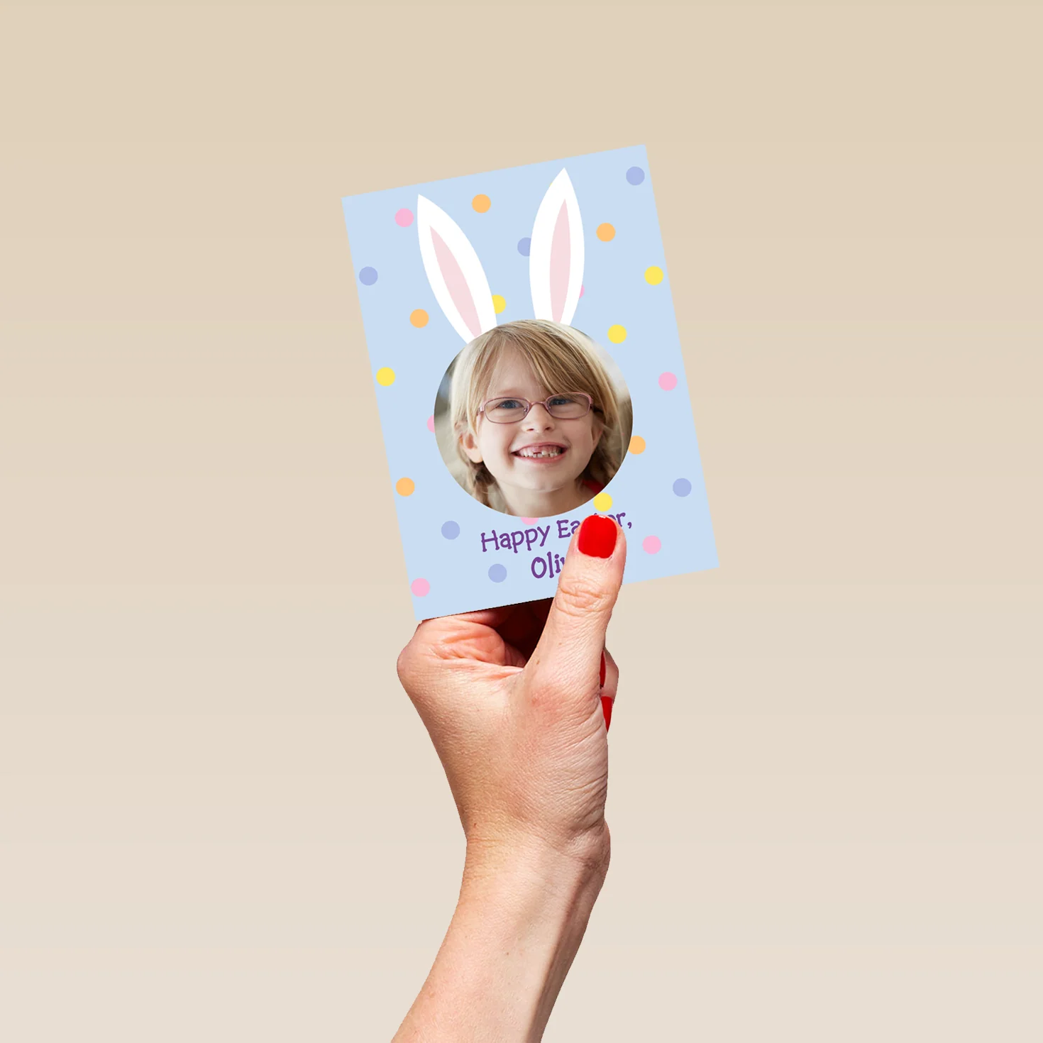 Personalised Bunny Ears Photo Upload Easter Card - Image 4