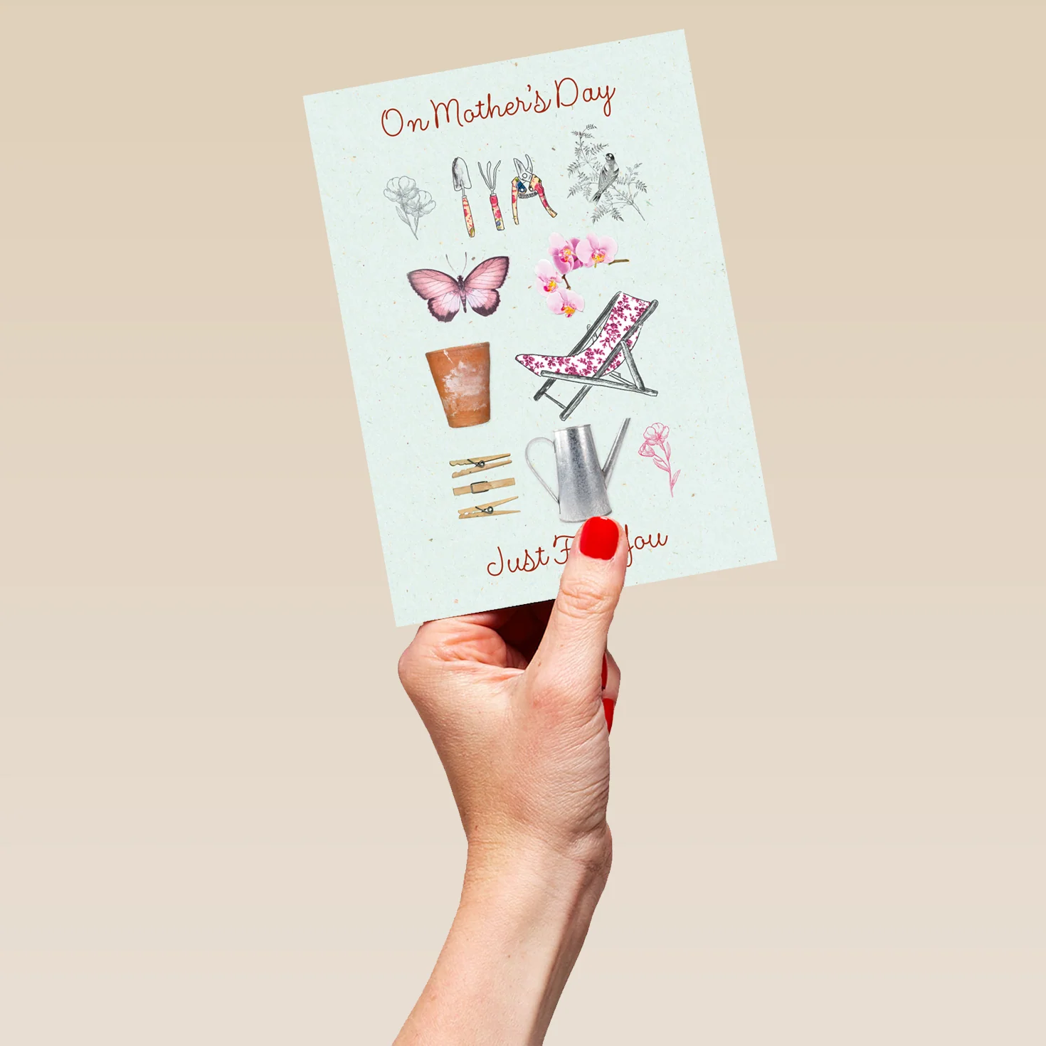 Personalised Butterfly & Garden Illustration Mother's Day Card - Image 5