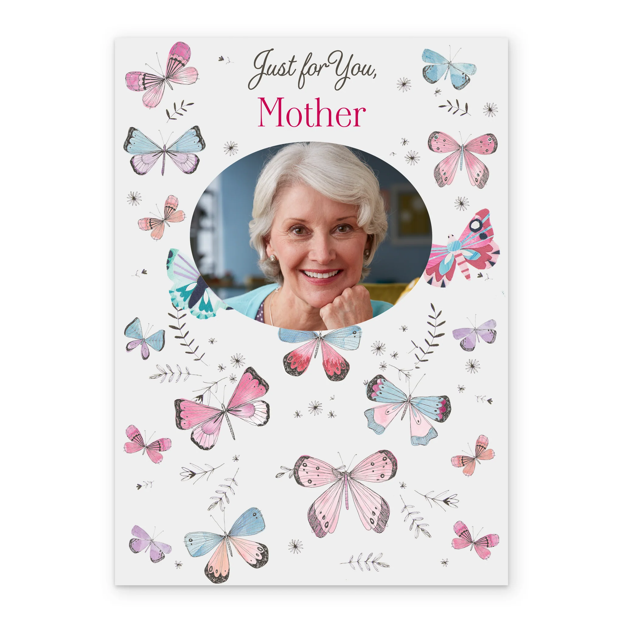 Personalised Butterfly Pattern Mother's Day Photo Upload Card - Image 2