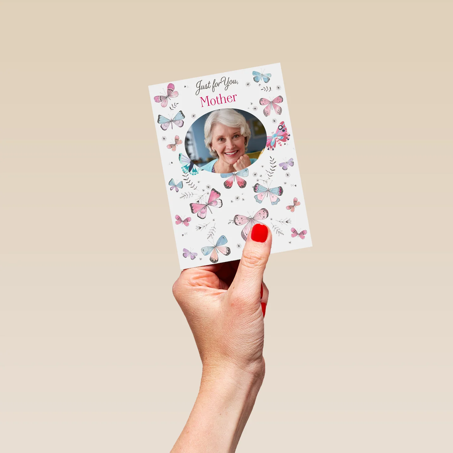 Personalised Butterfly Pattern Mother's Day Photo Upload Card - Image 4