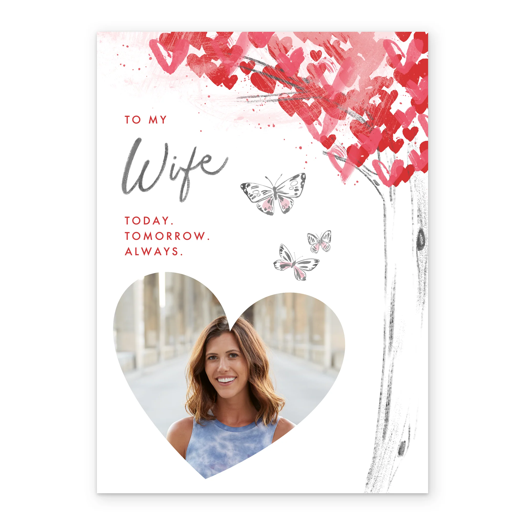 Personalised Butterfly Romance Valentine's Day Card for Wife - Image 2