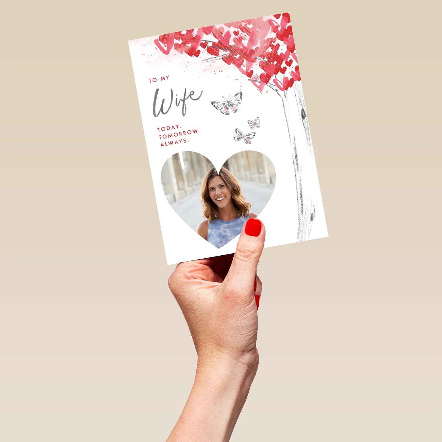 Personalised Butterfly Romance Valentine's Day Card for Wife - Image 5