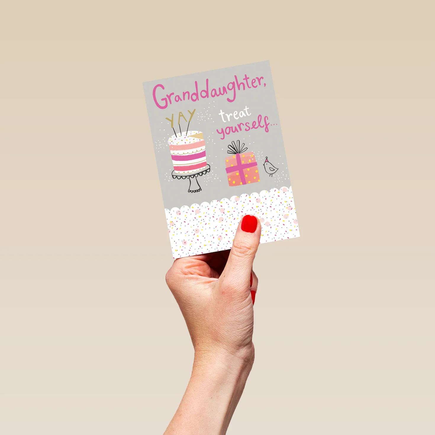 Personalised Cake And Present Birthday Card For Granddaughter - Image 4